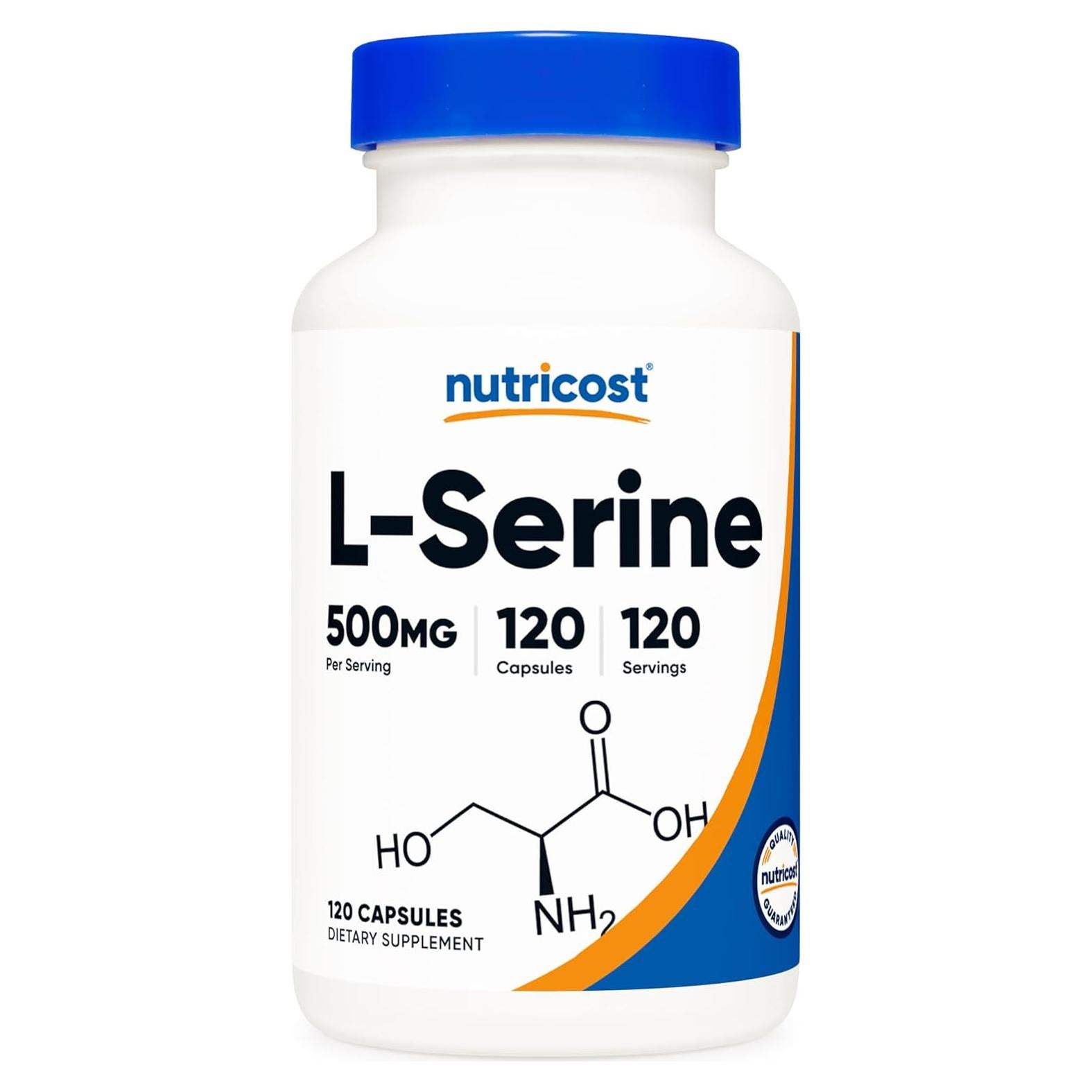 L-Serina Nutricost 500mg - 120 Cápsulas Vegetarianas