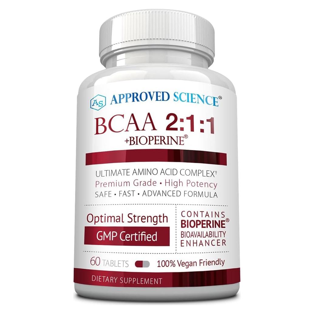 Suplemento BCAA Approved Science 2400mg 60 Tabletas Veganas