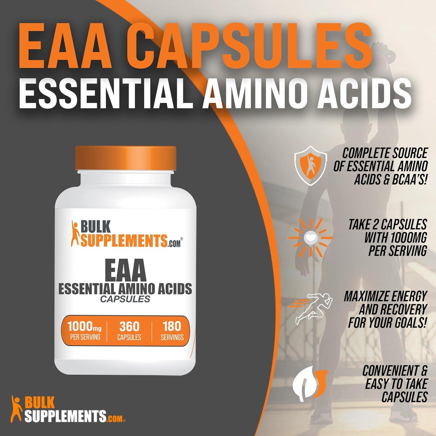 Cápsulas de Aminoácidos Esenciales BulkSupplements 360 Unidades
