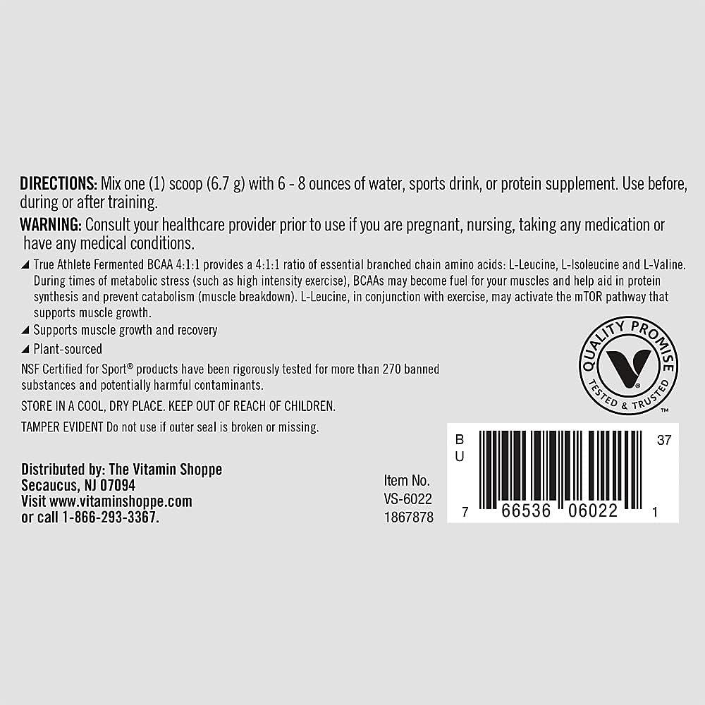 True Athlete BCAA 4:1:1 en Polvo 180g - Aminoácidos Veganos