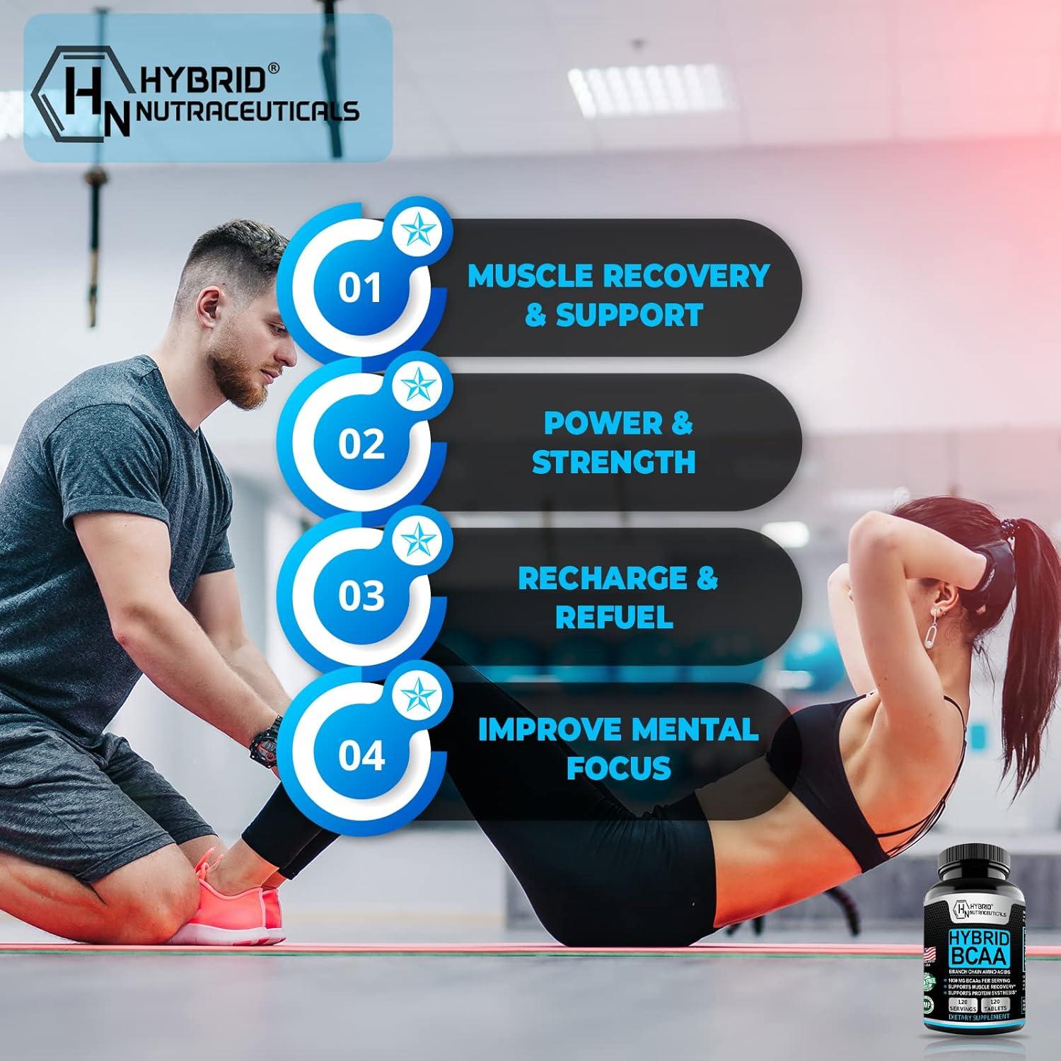 BCAA Híbrido 1000mg - Suplemento Vegano 120 Porciones