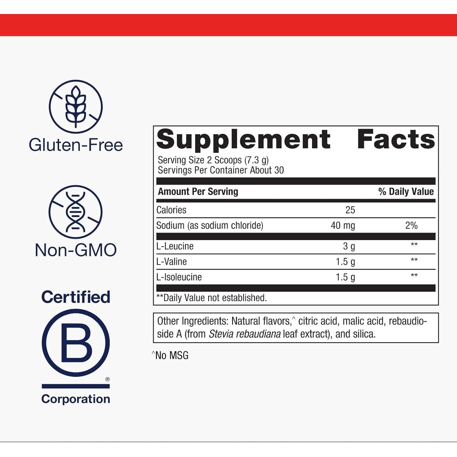 BCAAs Polvo Metagenics 218 g - Sabor Naranja Mango - 2:1:1