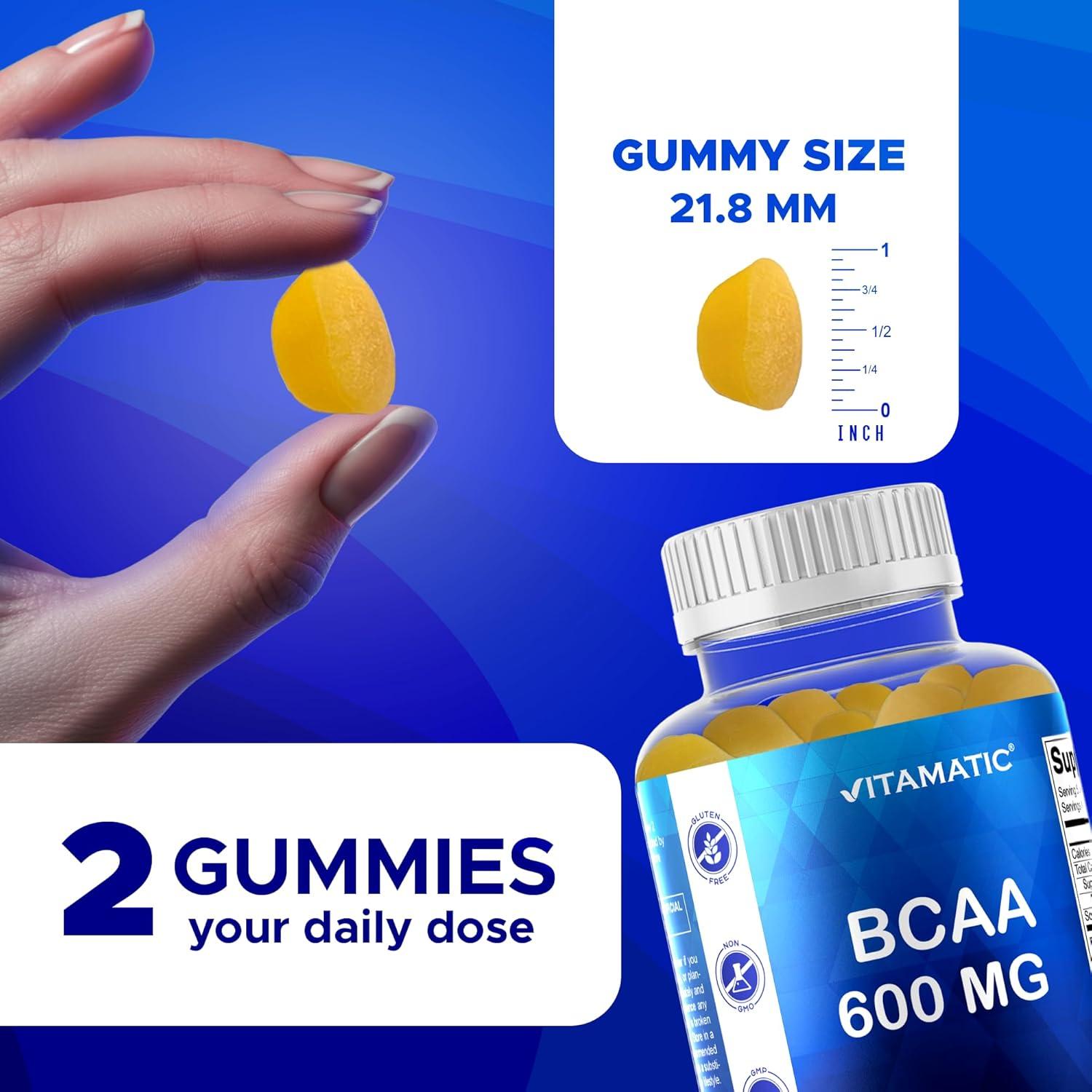 Gomitas BCAA Vitamatic 600mg - Sabor Durazno - 60 Unidades