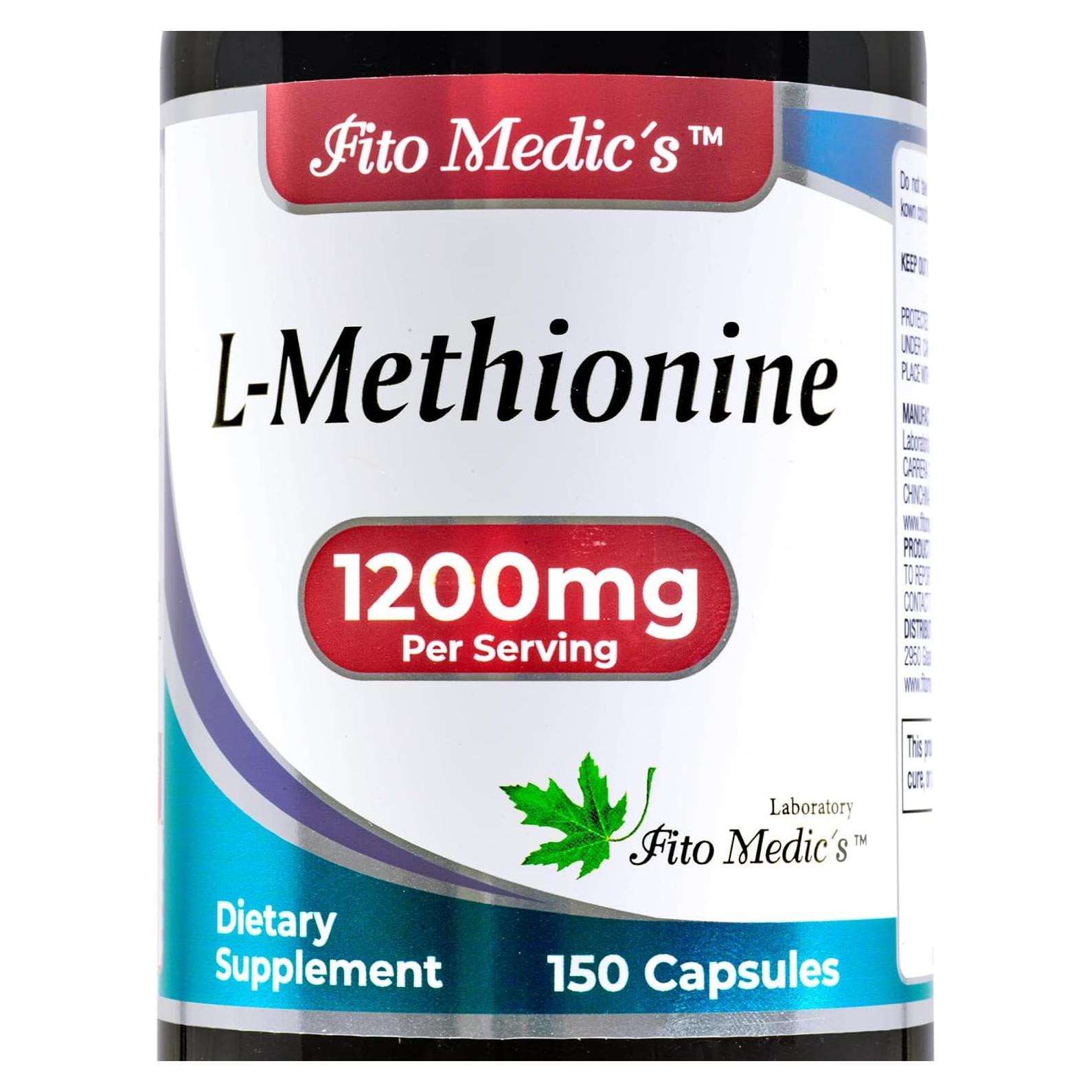 Metionina 1200mg Fito Medic's - 150 Cápsulas Antioxidantes