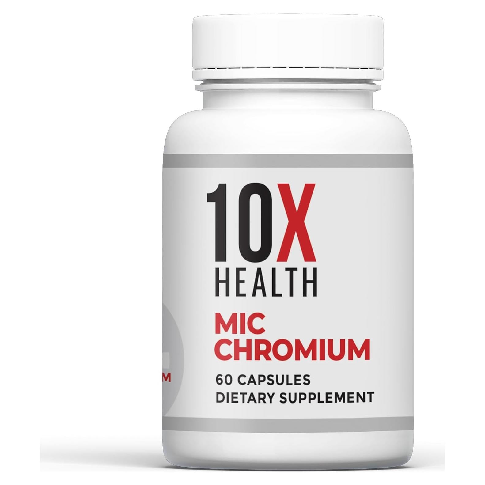 Suplemento de Cromo MIC 10X Health - 60 Cápsulas - Colina e Inositol