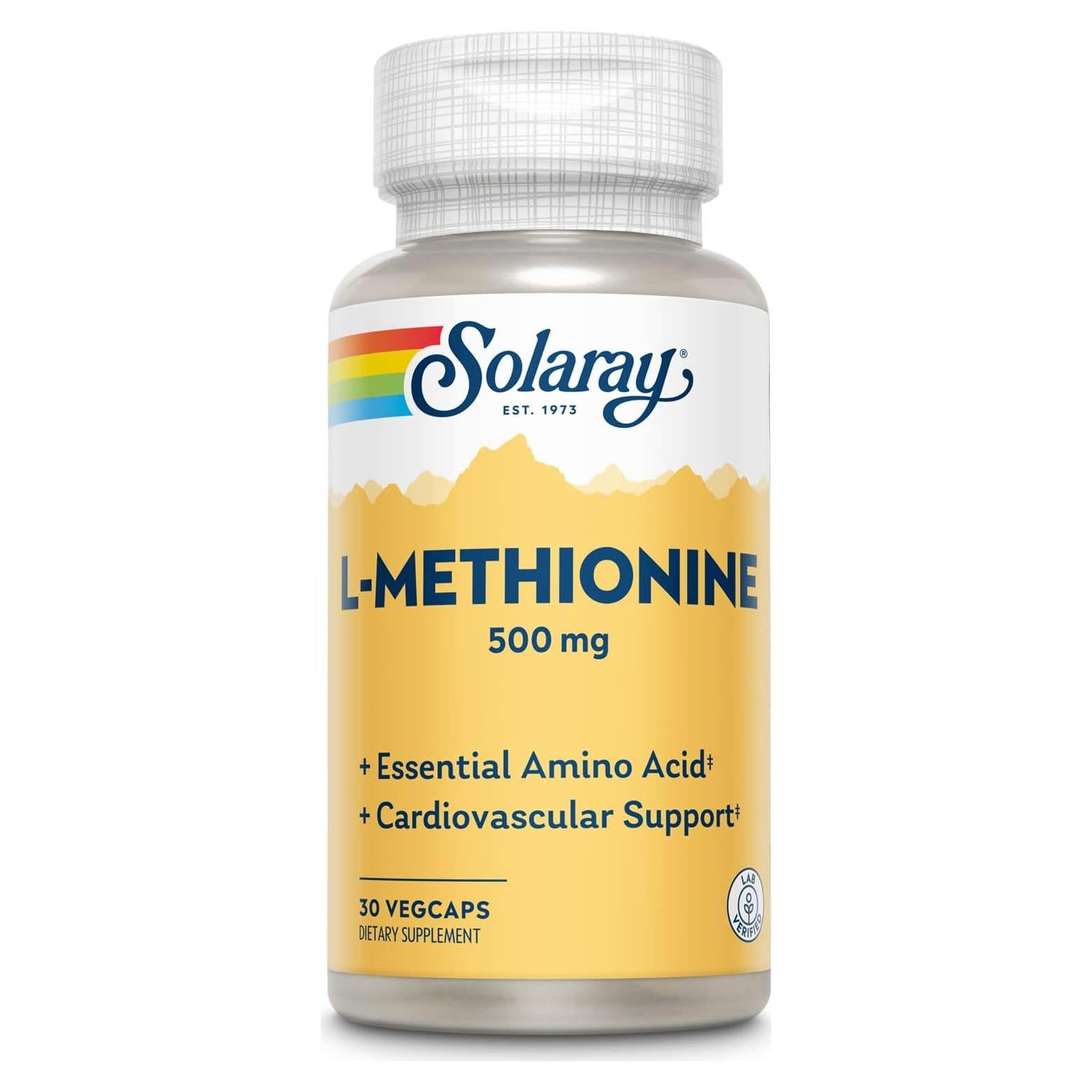 Suplemento L-Metionina Solaray 500 mg 30 Cápsulas