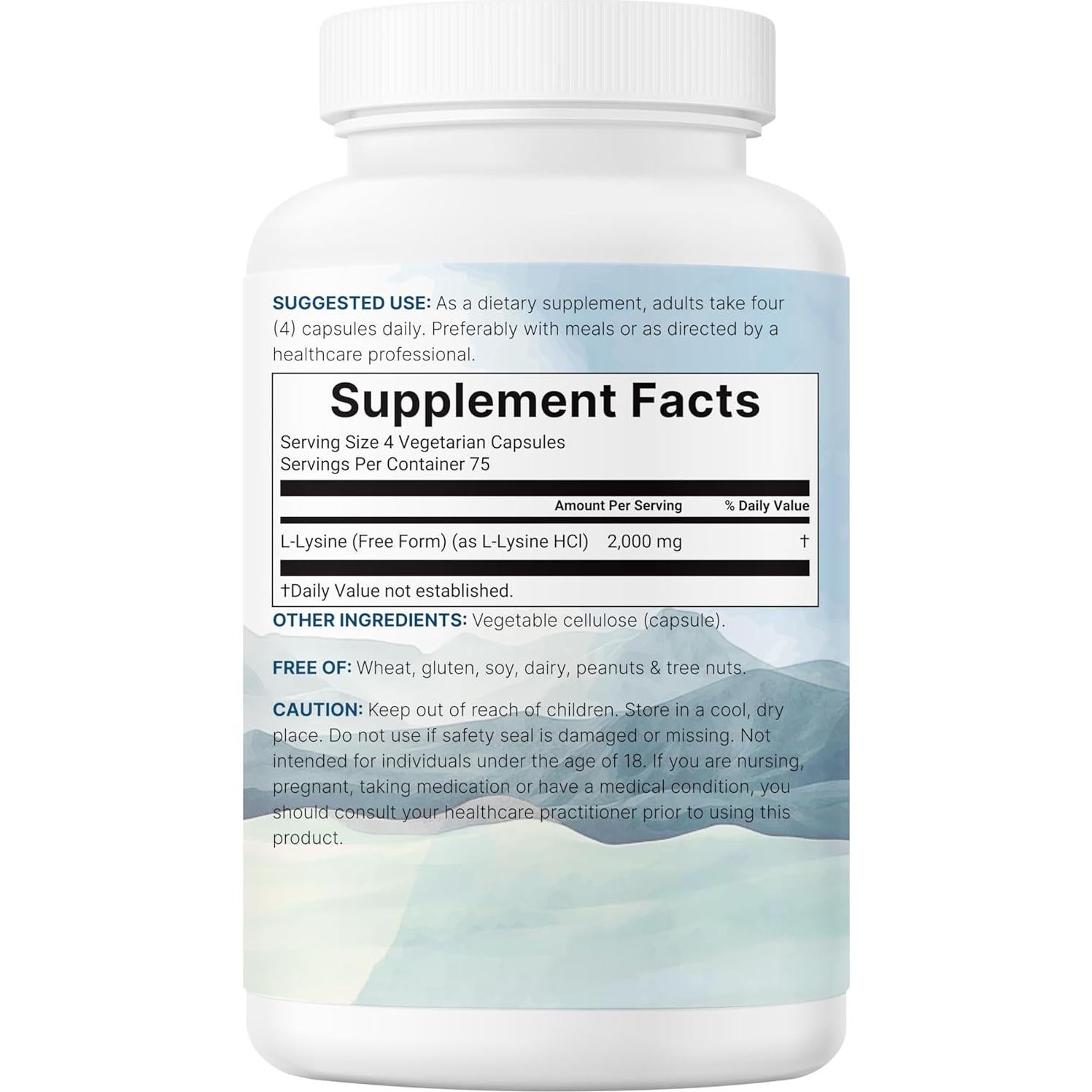 L-Lisina Pura 2000mg 300 Cápsulas Veganas Micro Ingredients