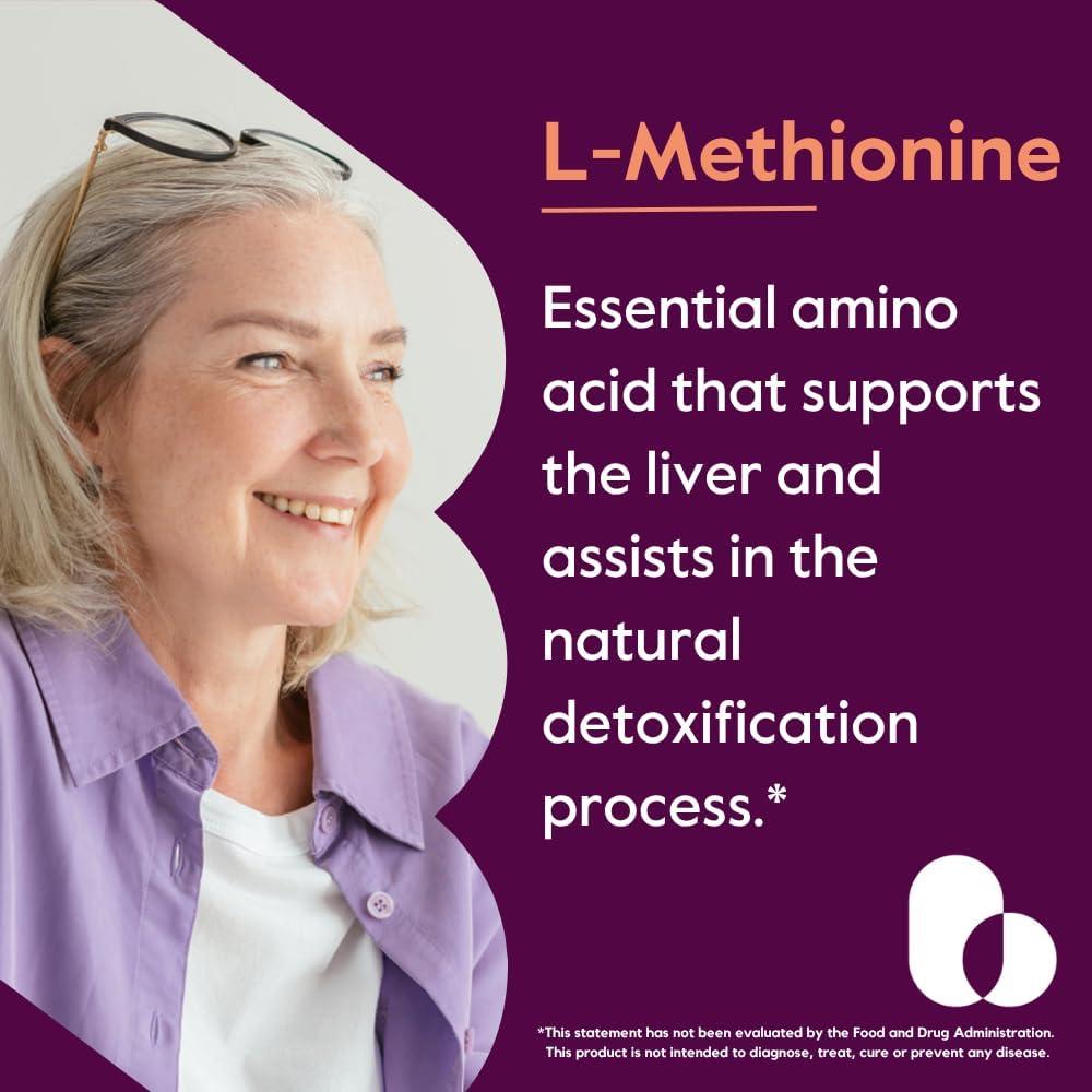 Suplemento L-Metionina 500mg Bestvite 120 Cápsulas Veganas