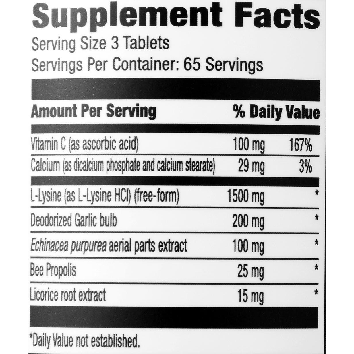 Complejo de Lisina Amazon Elements 195 Tabletas Vegetariano