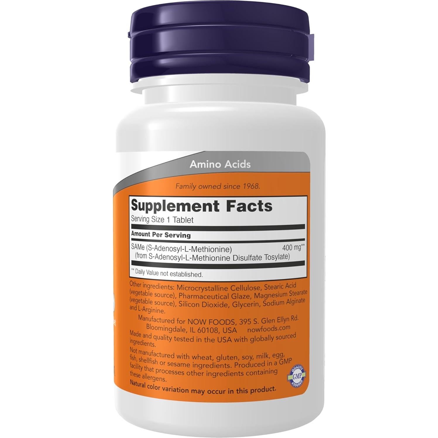 Suplemento SAMe 400 mg NOW Foods - 30 Tabletas Salud Articular