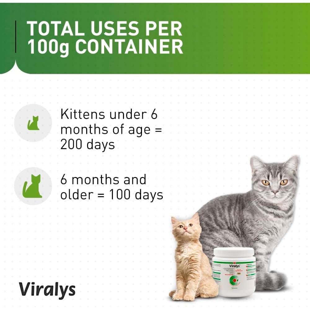 Vetoquinol Viralys Polvo L-Lisina 100g para Gatos y Gatitos