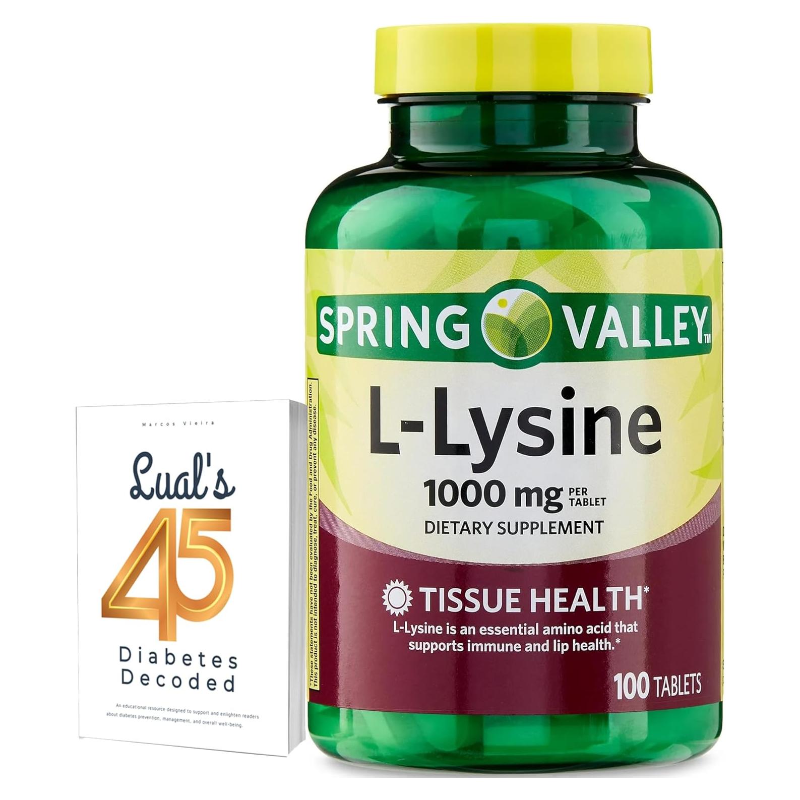 Suplemento L-Lisina 1000mg Spring Valley 100 Tabletas