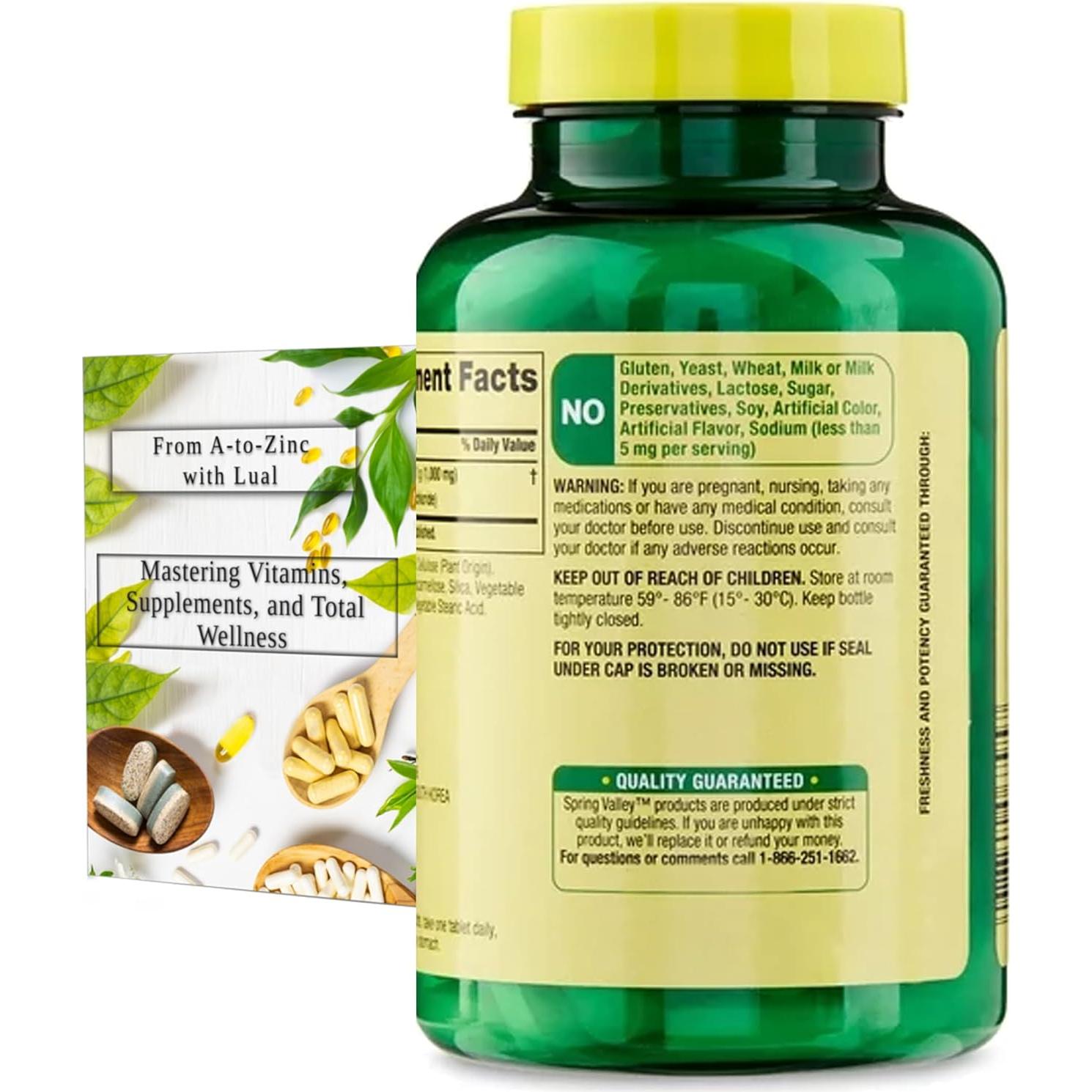 Suplemento L-Lisina 1000mg Spring Valley 100 Tabletas