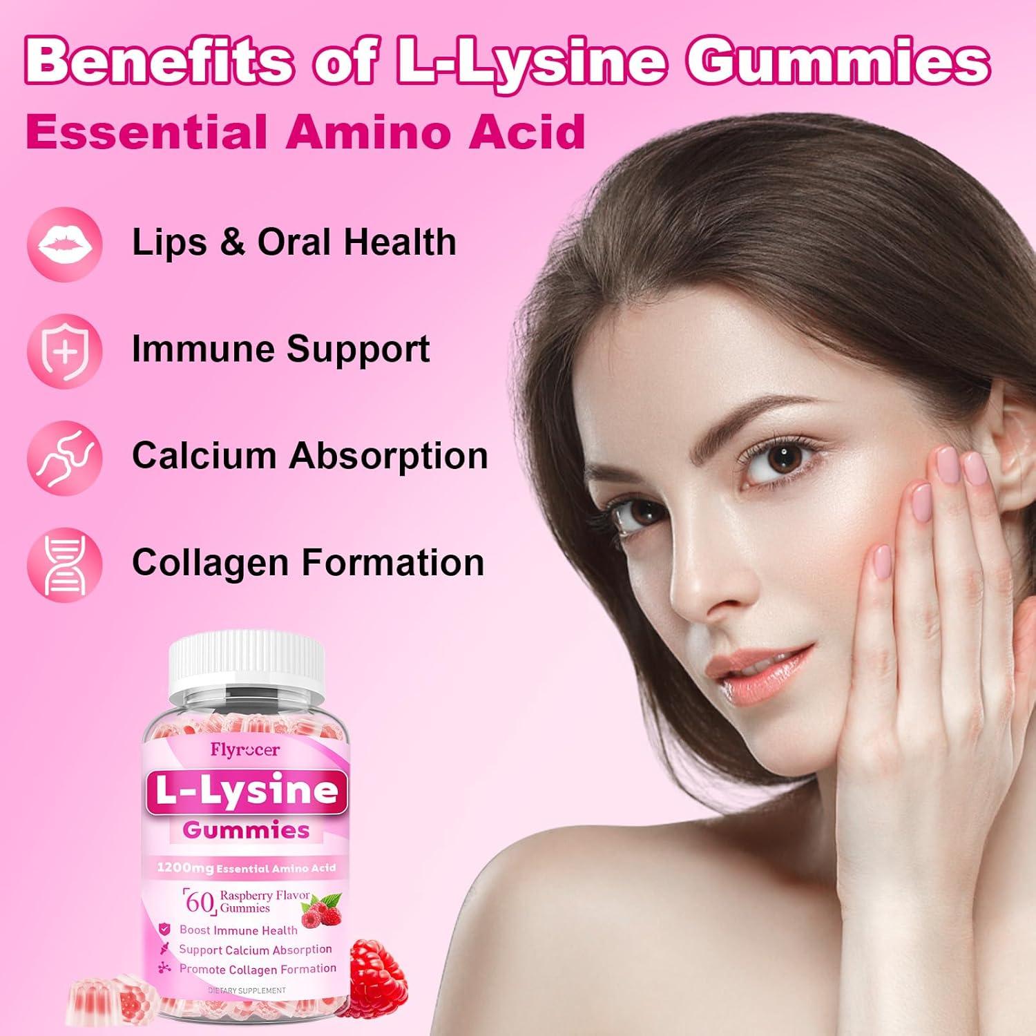 Gomitas de L-Lisina 1000mg Flyrocer, 120 unidades, veganas