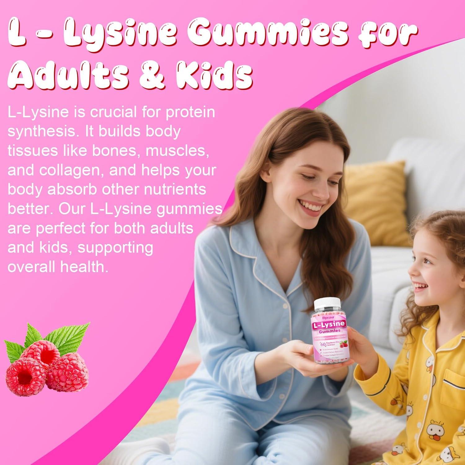 Gomitas de L-Lisina 1000mg Flyrocer, 120 unidades, veganas