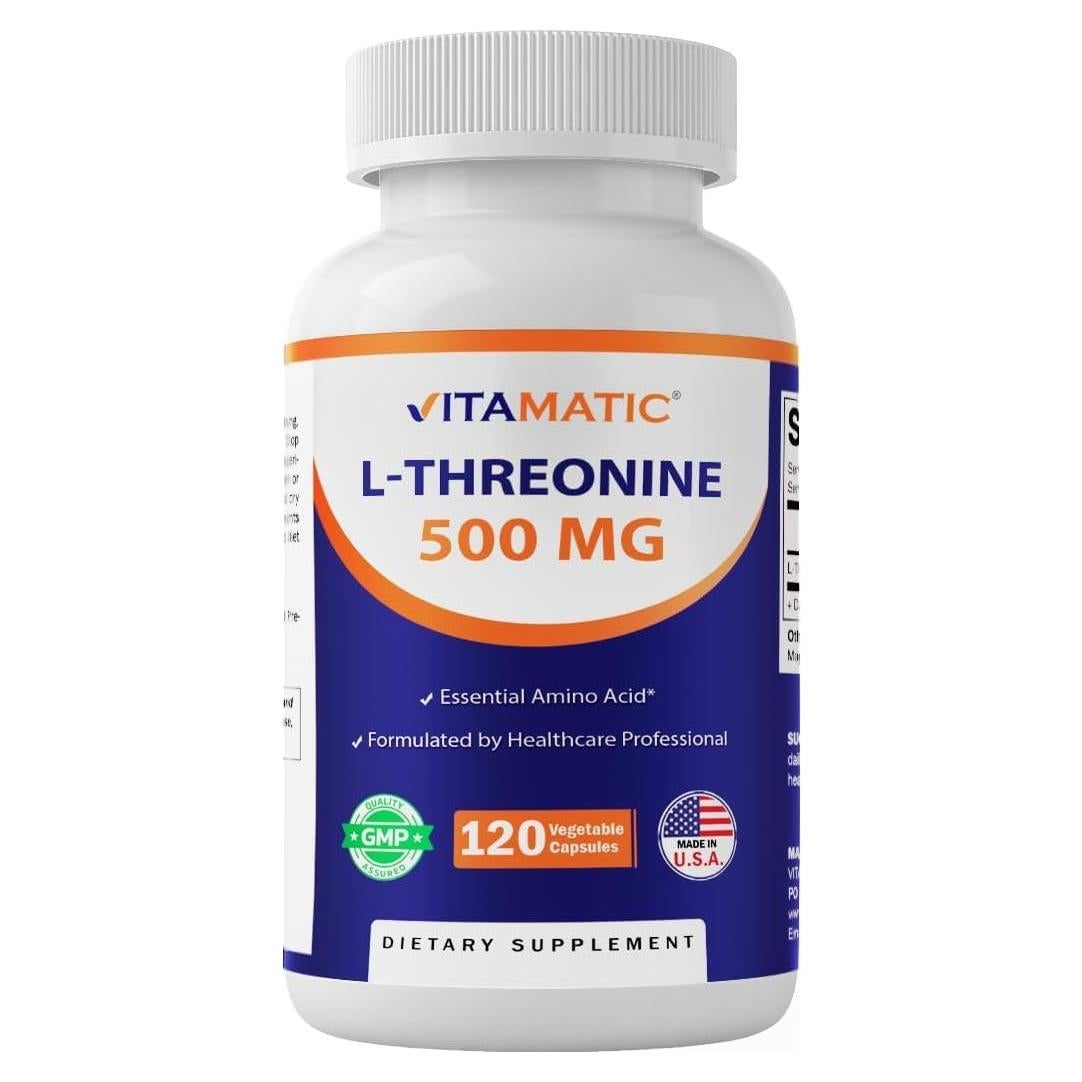 Vitamatic L-Treonina 500mg - 120 Cápsulas Vegetales Salud Hepática