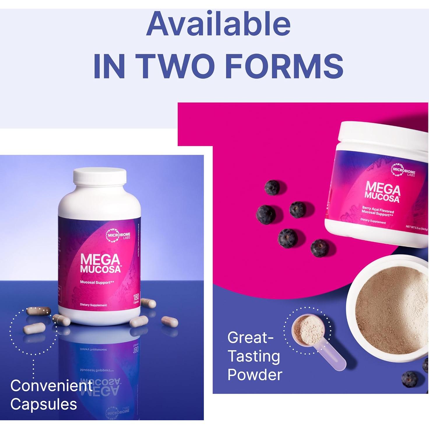 MegaMucosa Microbiome Labs - Suplemento Mucosal 180 Cápsulas