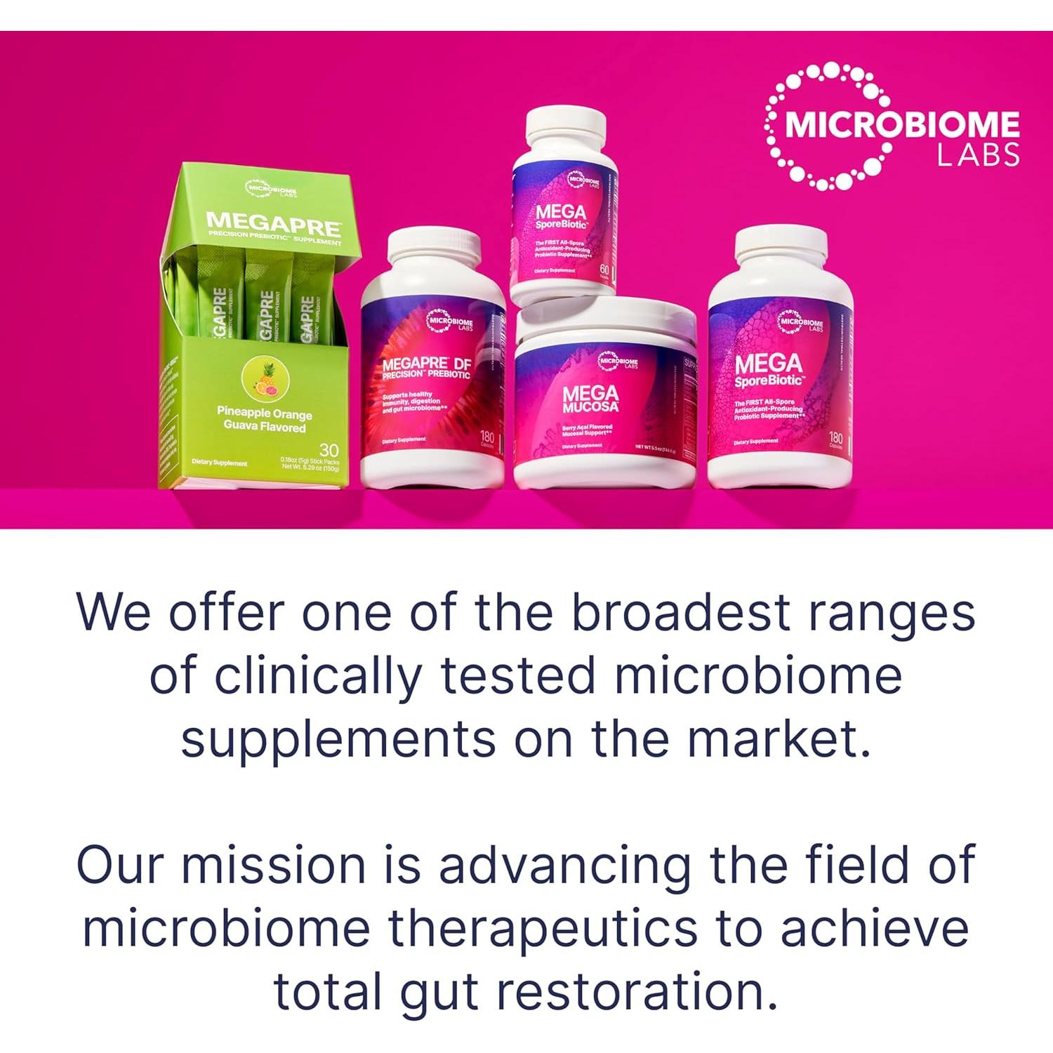 MegaMucosa Microbiome Labs - Suplemento Mucosal 180 Cápsulas