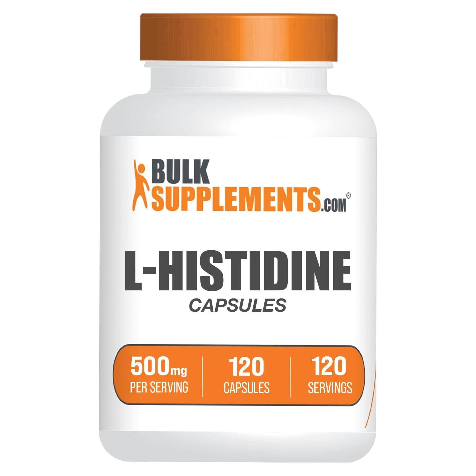 Cápsulas de L-Histidina BulkSupplements 500mg - 120 unidades
