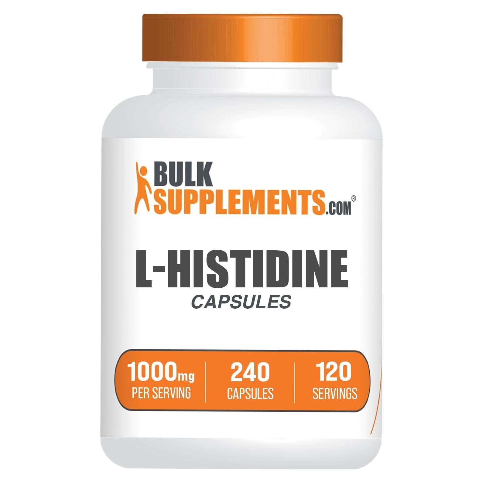 Cápsulas de L-Histidina BulkSupplements 1000mg - 240 unidades