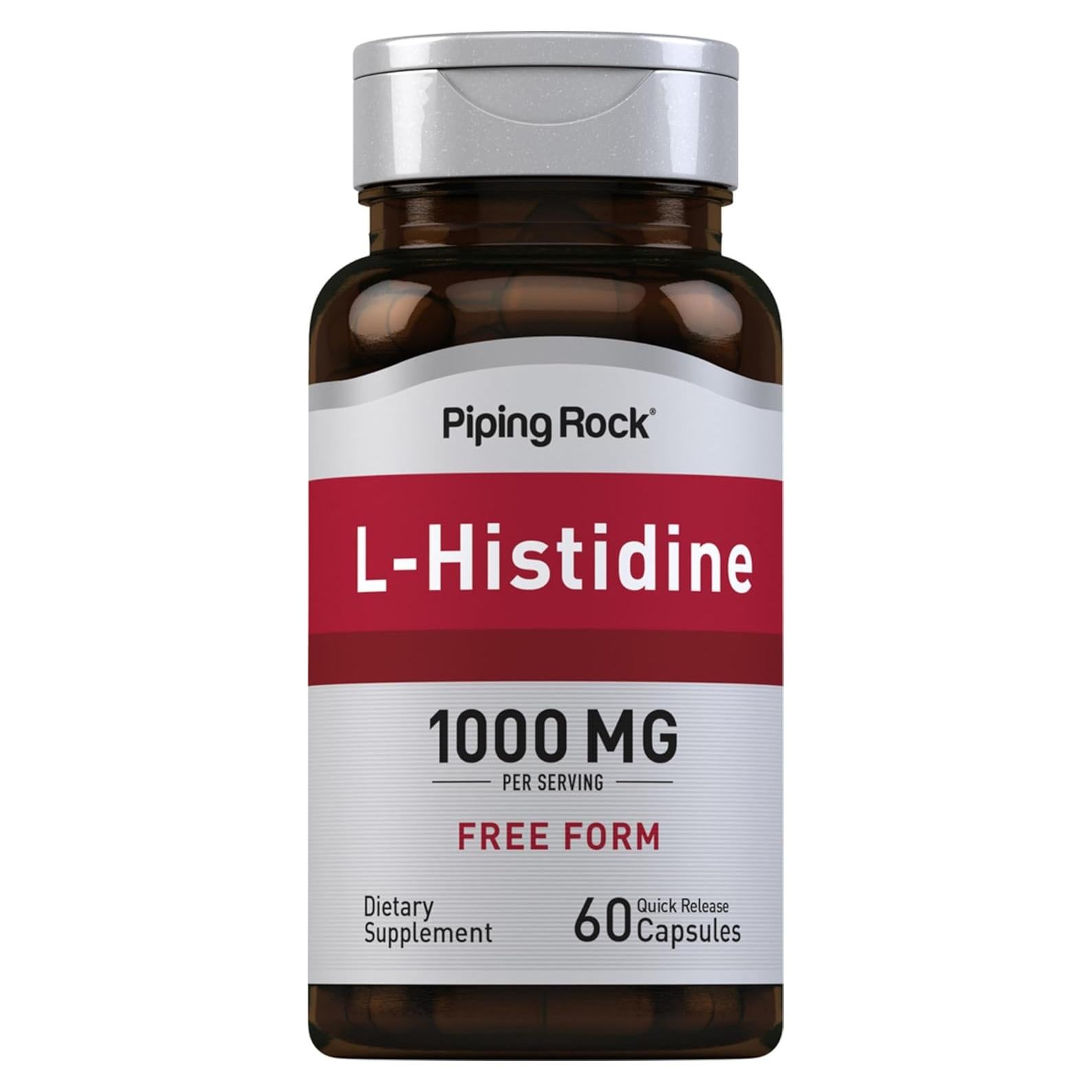 Suplemento L-Histidina 1000 mg Piping Rock 60 Cápsulas