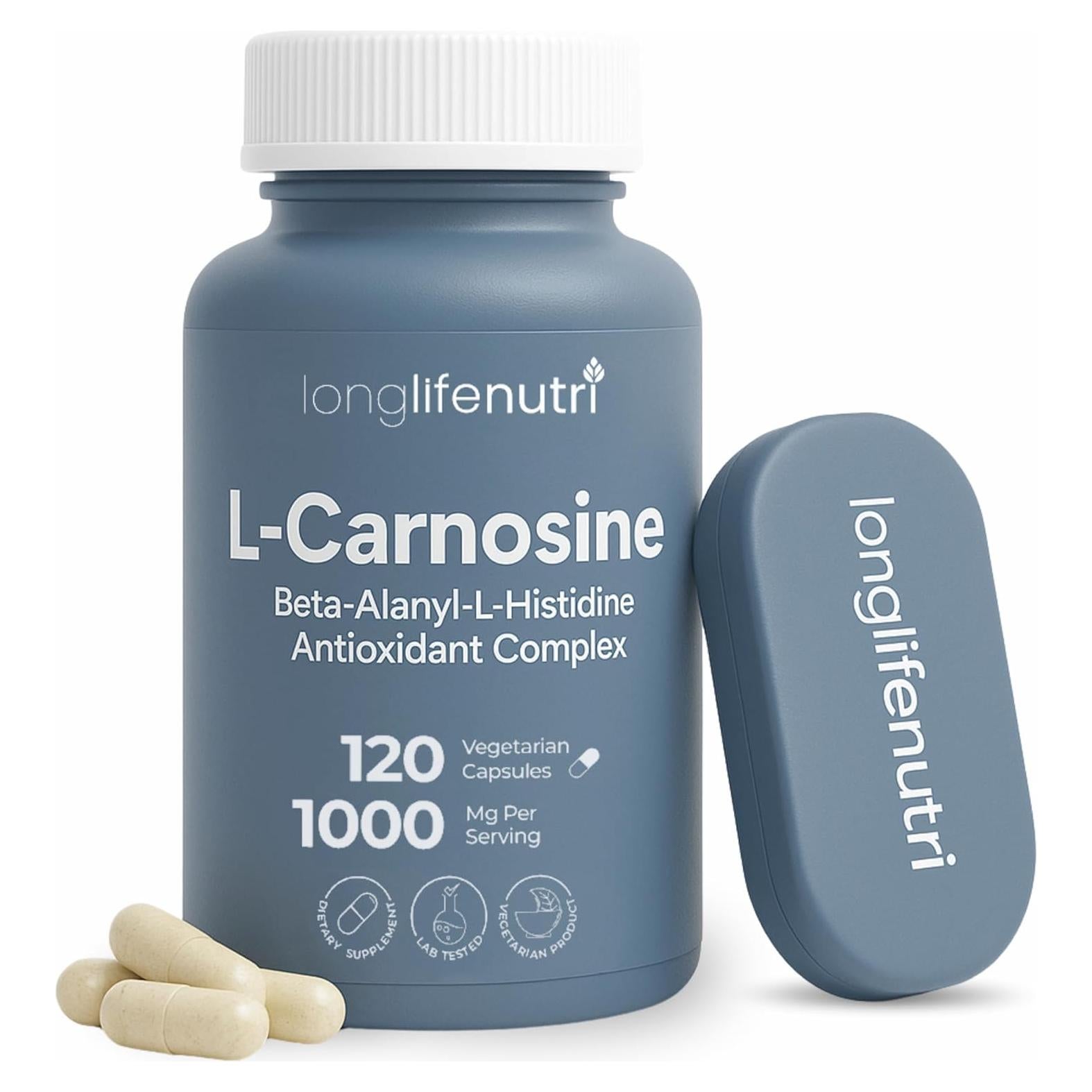 LongLifeNutri L-Carnosina 1000mg - 120 Cápsulas Vegetarianas