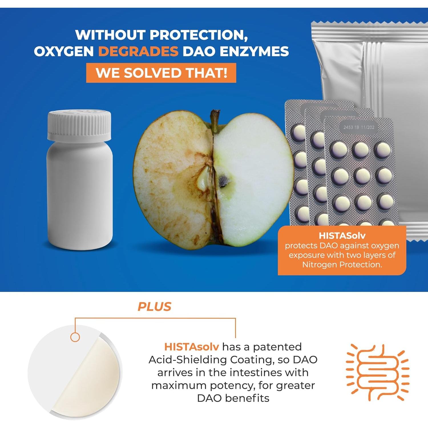 HISTAsolv Suplemento Enzimático DAO 36,000 HDUs - 30 Tabletas
