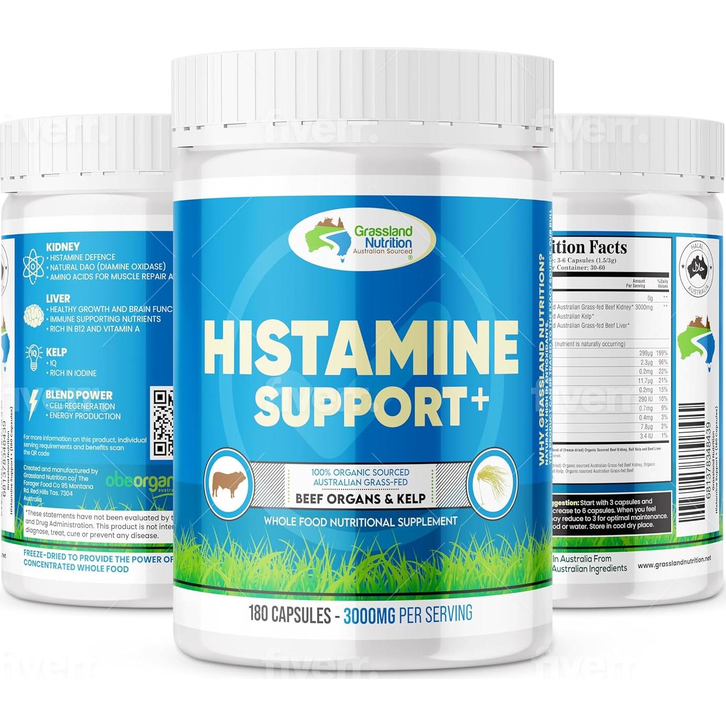 Cápsulas Orgánicas de Riñón de Res Grassland Nutrition 180 Uds