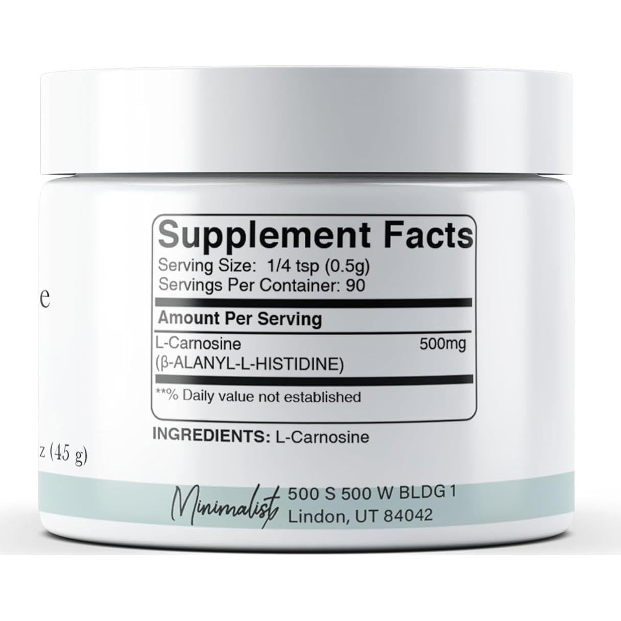 Polvo de L-Carnosina Minimalista 45.36 g Suplemento Dietético