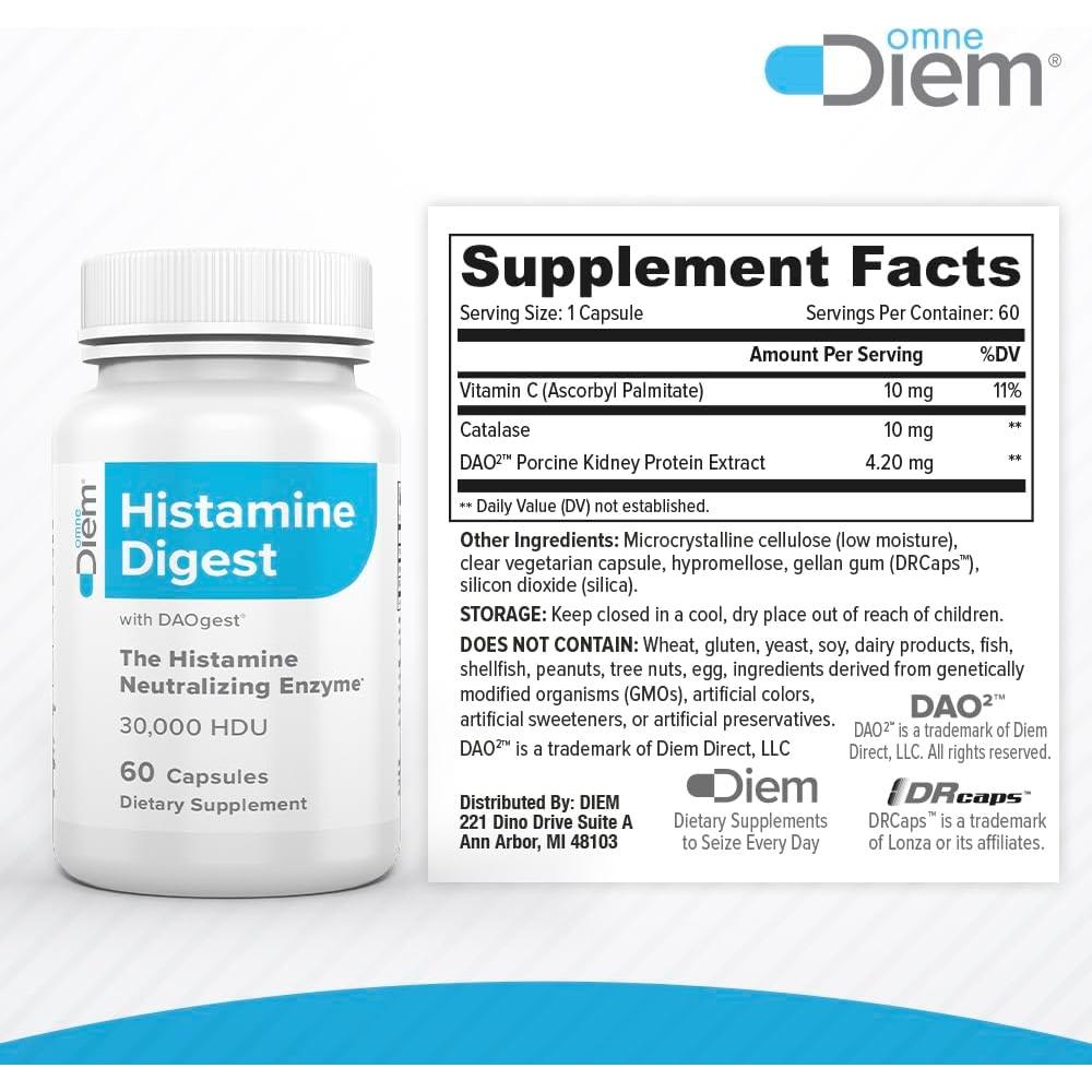 Suplemento Enzima DAO Omne Diem 30,000 HDU 60 Caps
