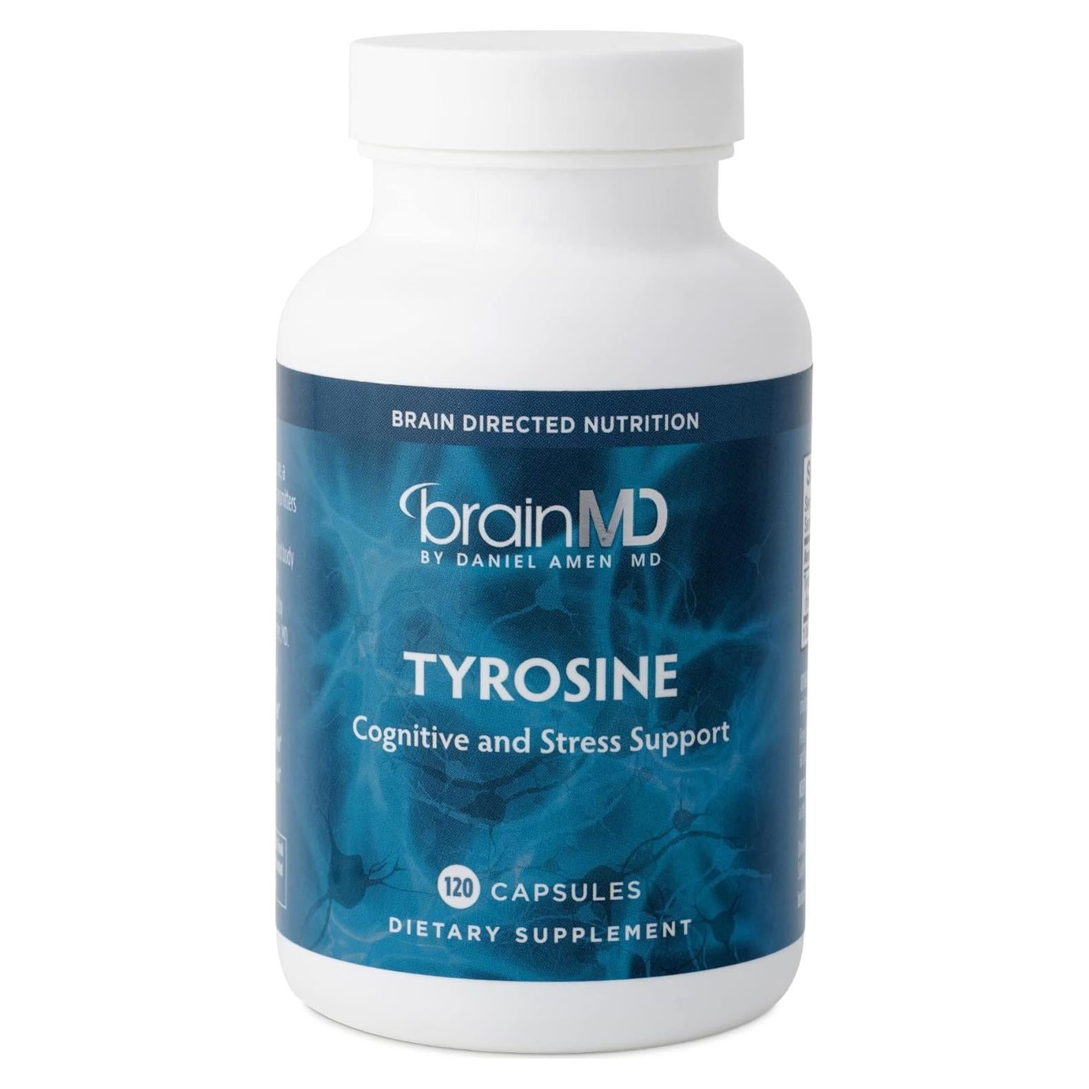 Suplemento de Tirosina BrainMD - 120 Cápsulas - Enfoque Mental