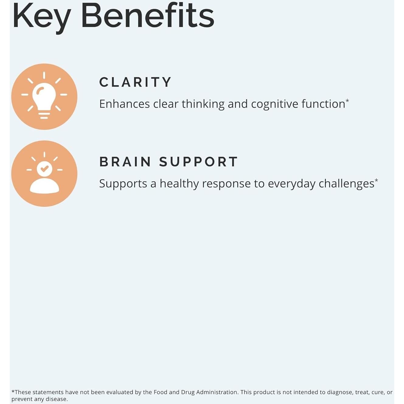 Suplemento de Tirosina BrainMD - 120 Cápsulas - Enfoque Mental