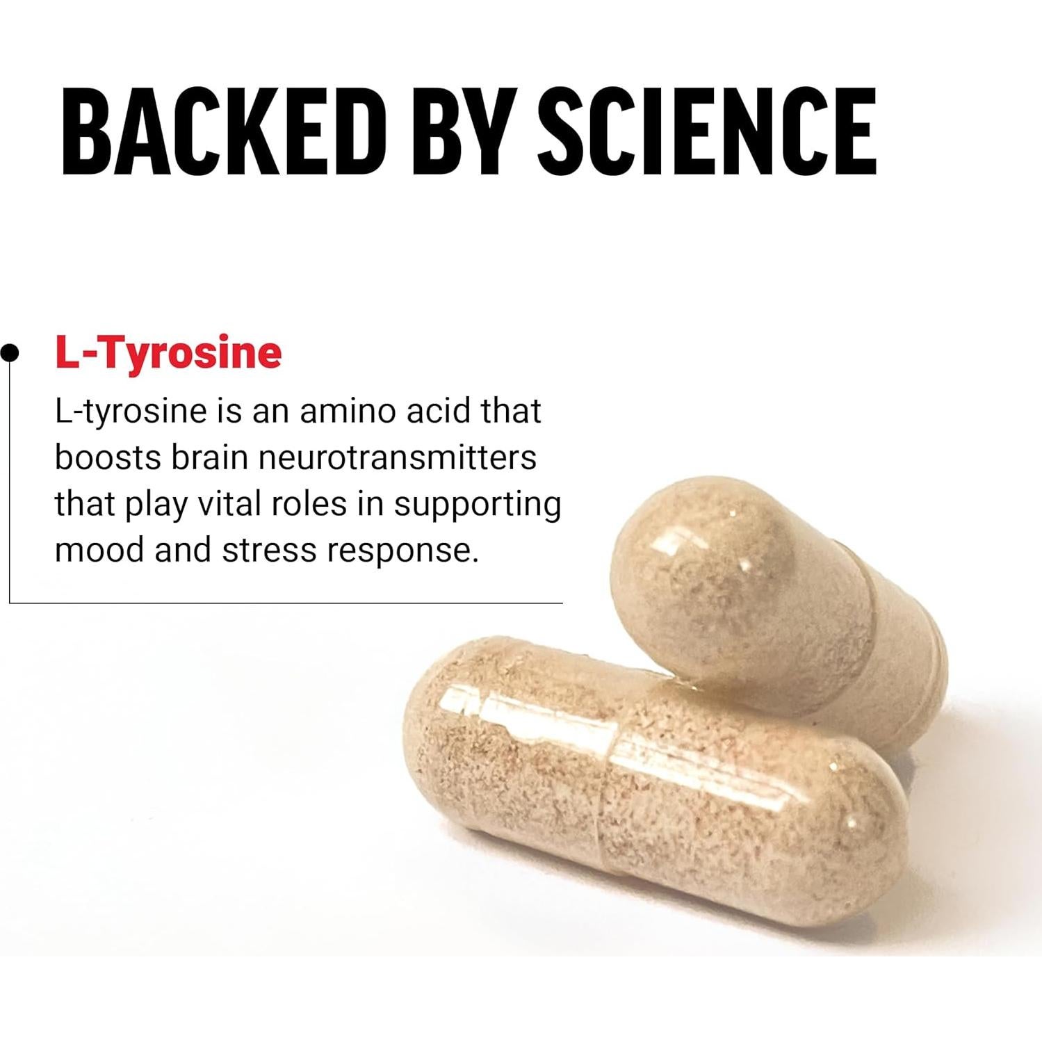 Suplemento L-Tirosina Force Factor 500mg 120 Cápsulas Veganas