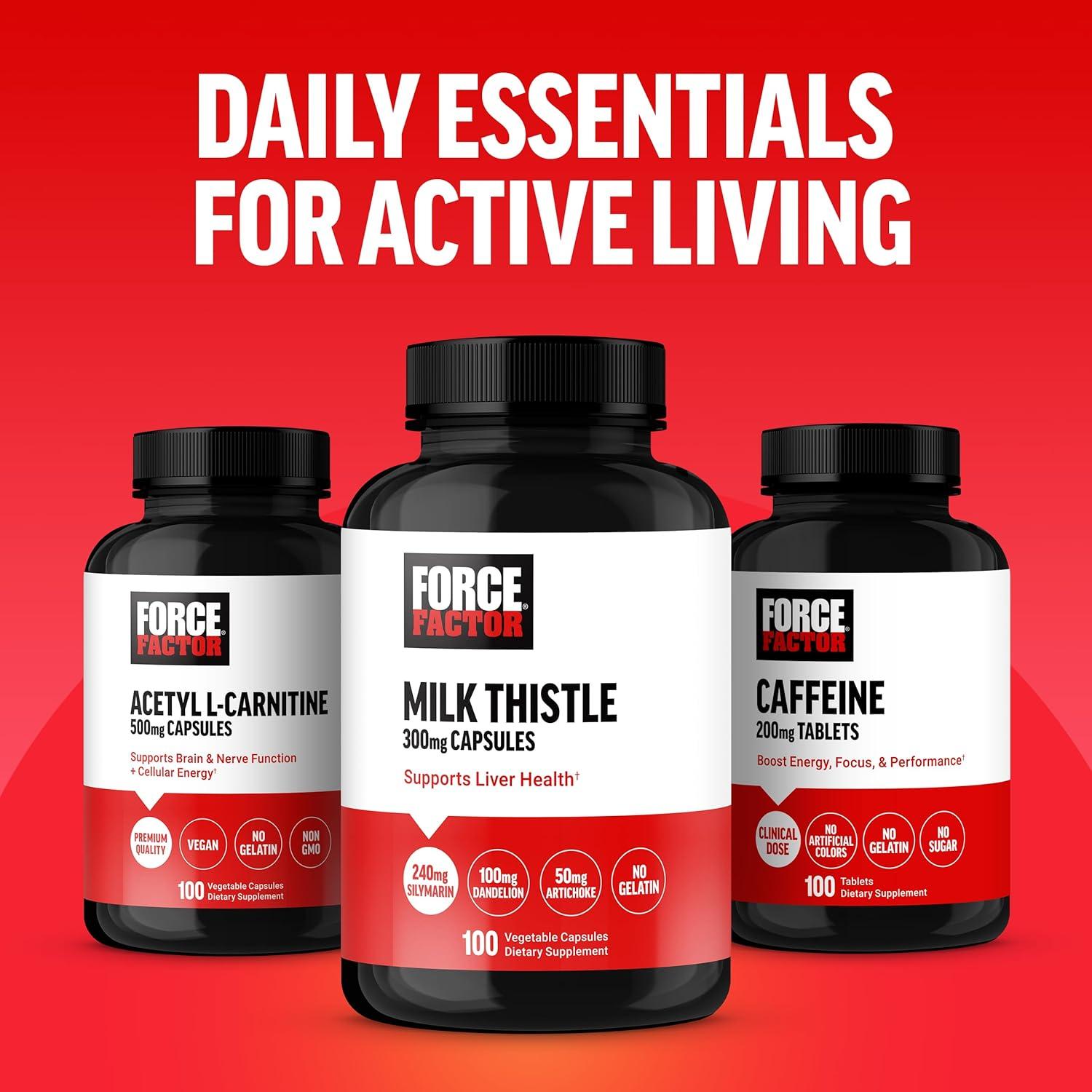 Suplemento L-Tirosina Force Factor 500mg 120 Cápsulas Veganas