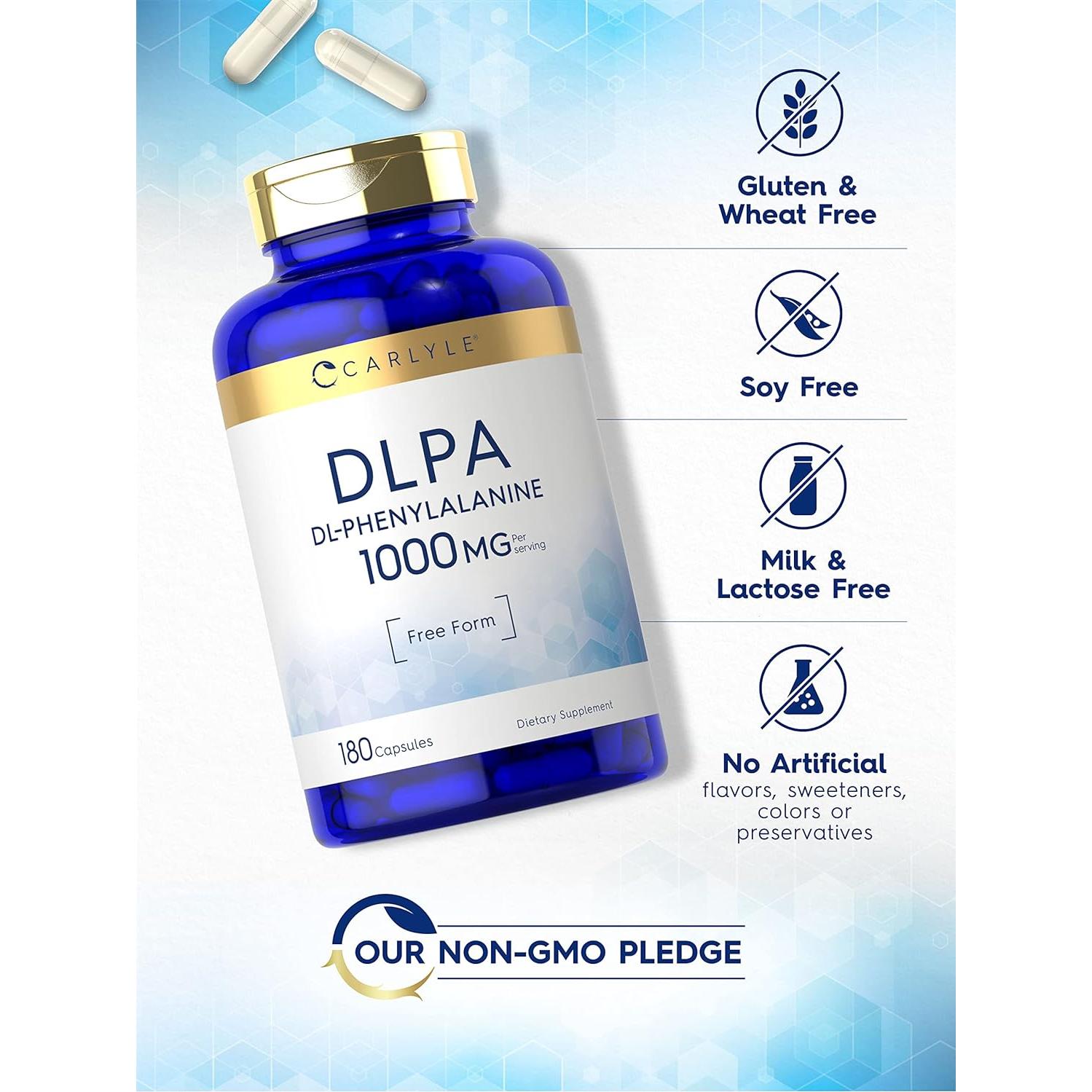 Cápsulas DL-Fenilalanina Carlyle 1000mg 180 Unidades Sin OGM