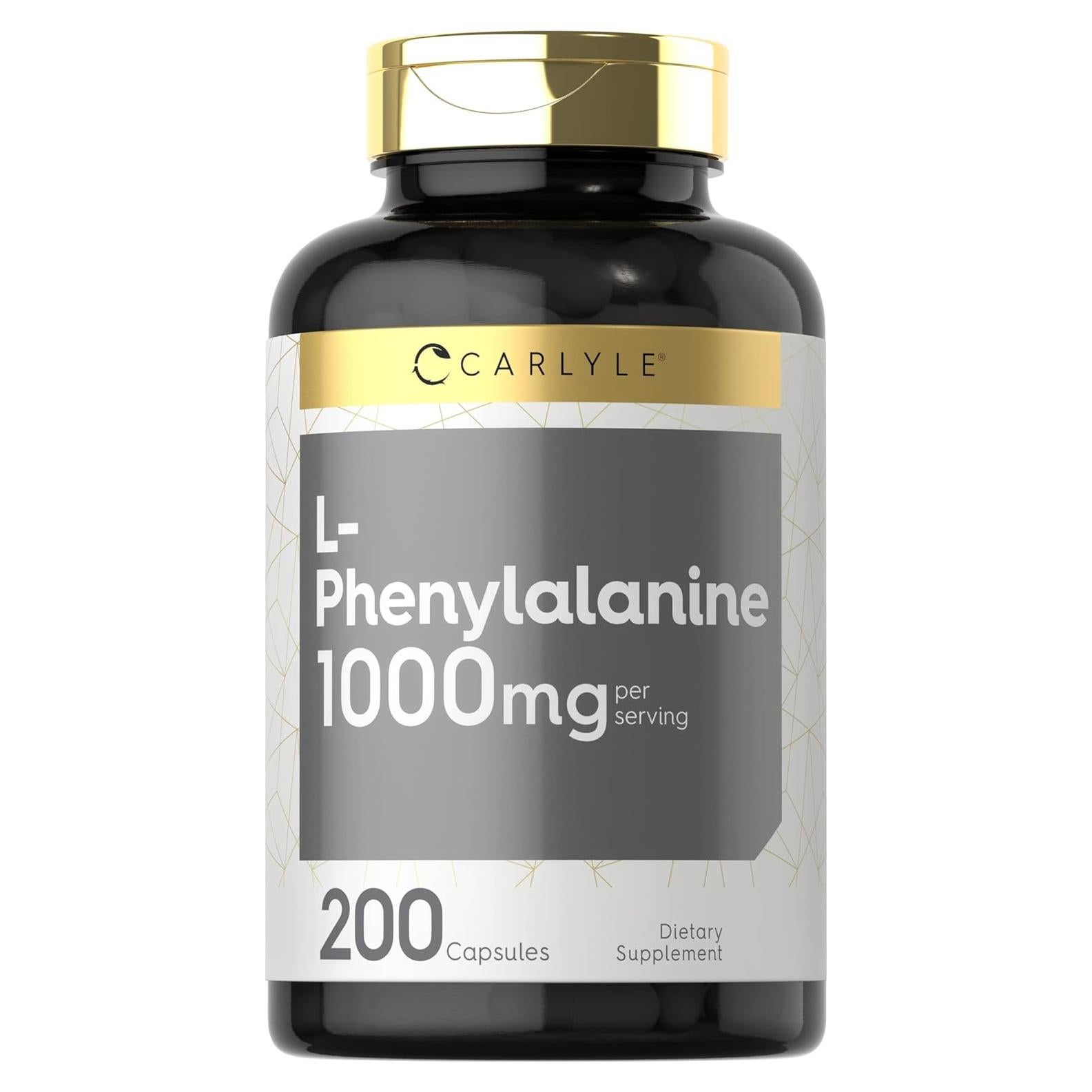 Suplemento L-Fenilalanina Carlyle 1000mg 200 Cápsulas Sin OGM