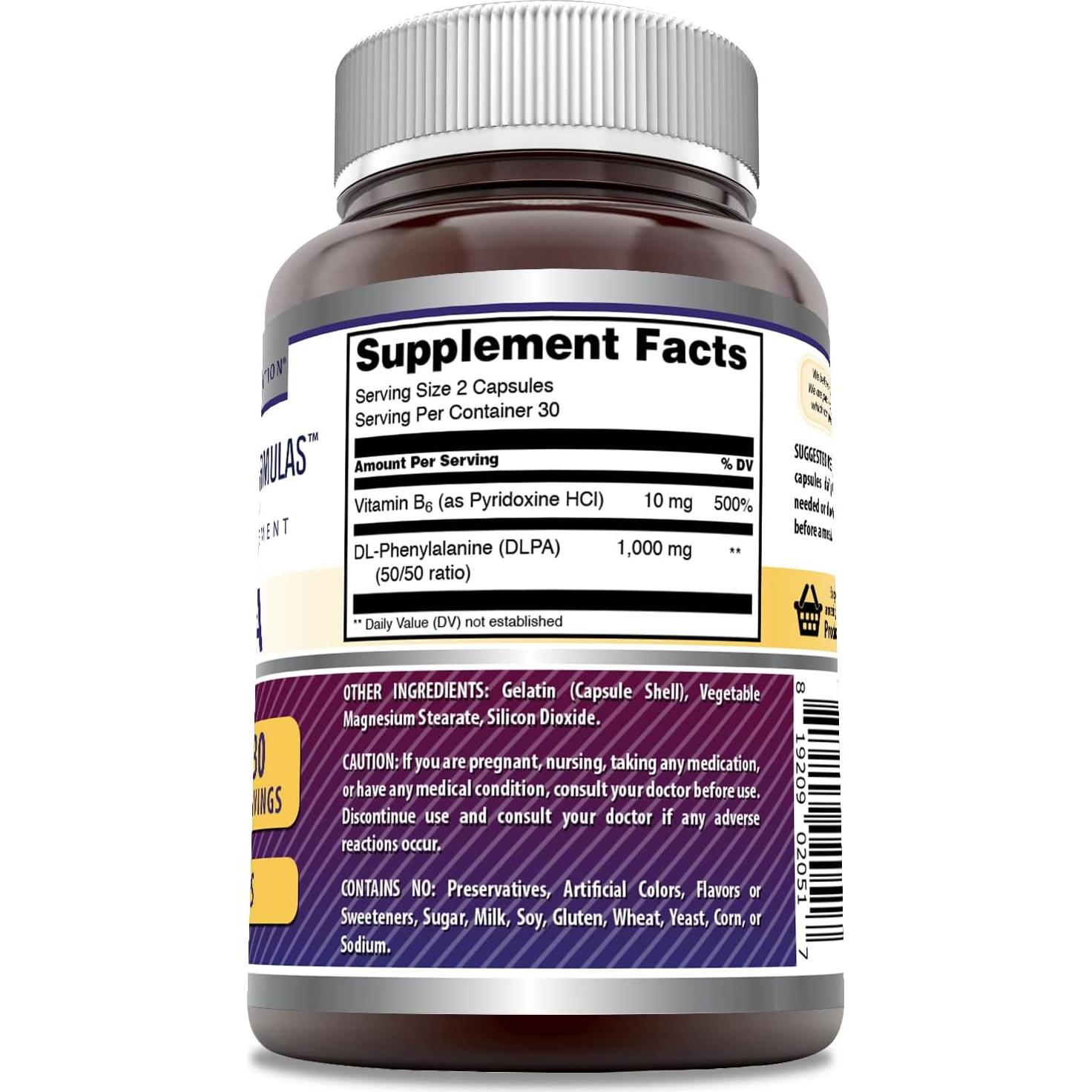 Suplemento DLPA 1000 Mg Nutrición Asombrosa 60 Cápsulas