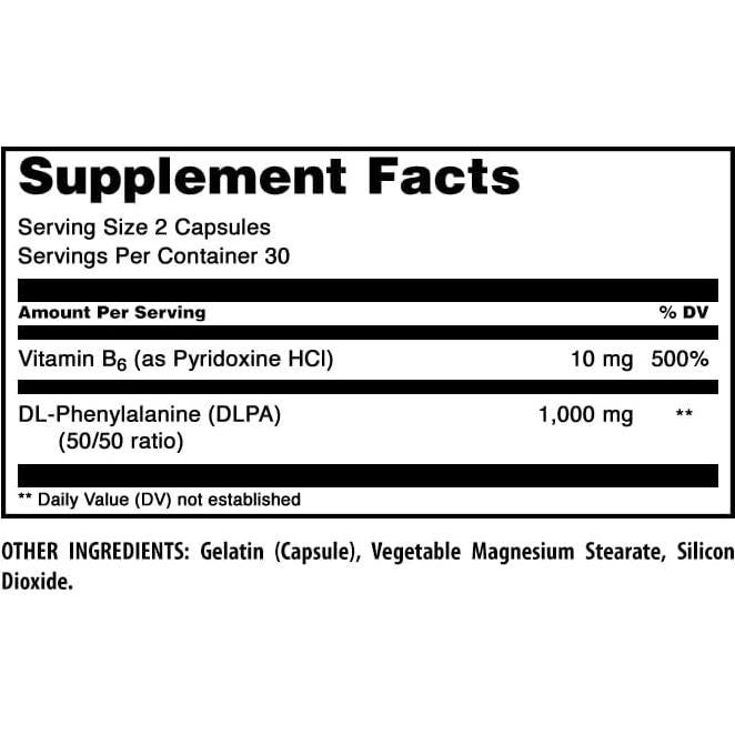 Suplemento DLPA 1000 Mg Nutrición Asombrosa 60 Cápsulas