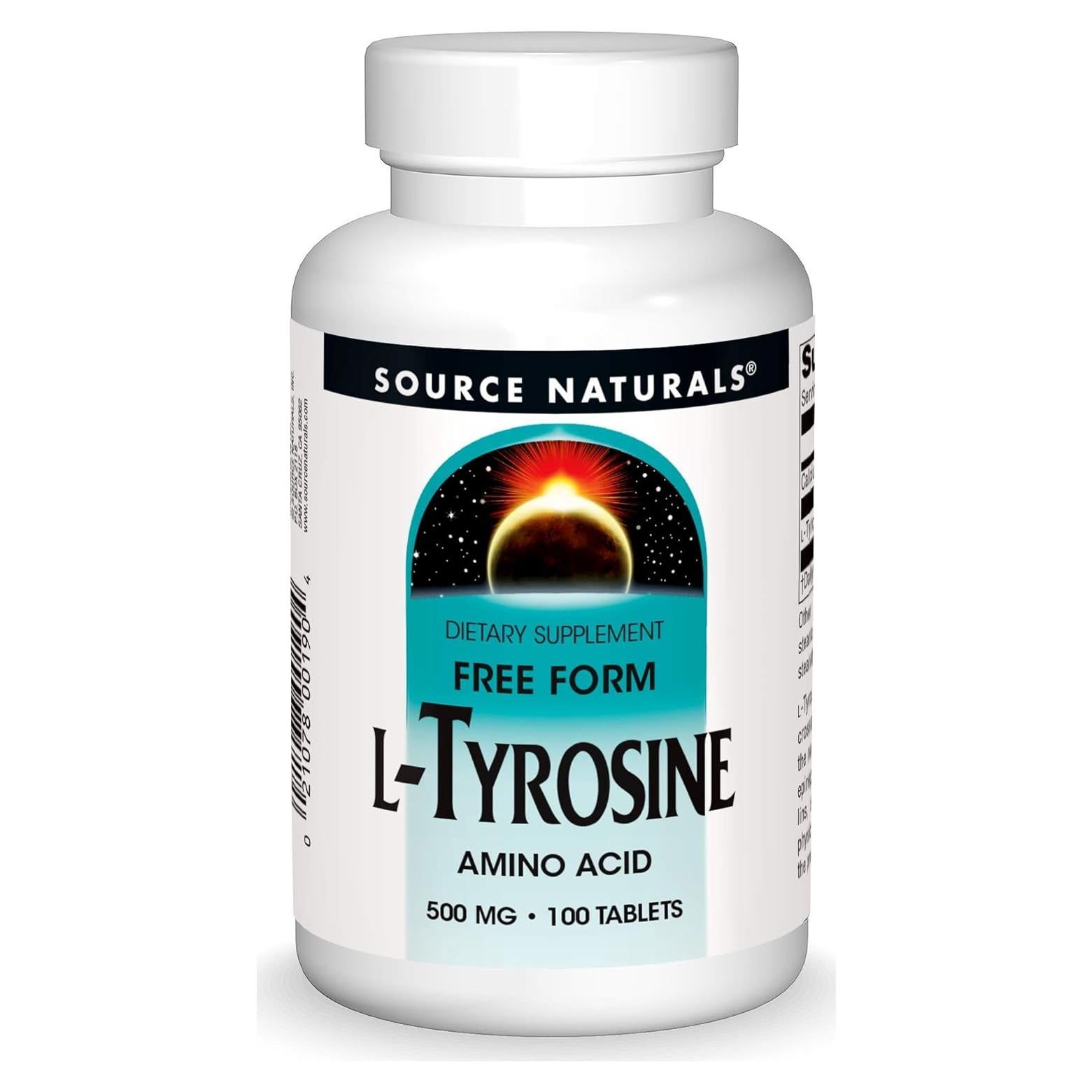 Suplemento L-Tirosina Source Naturals - 100 Tabletas