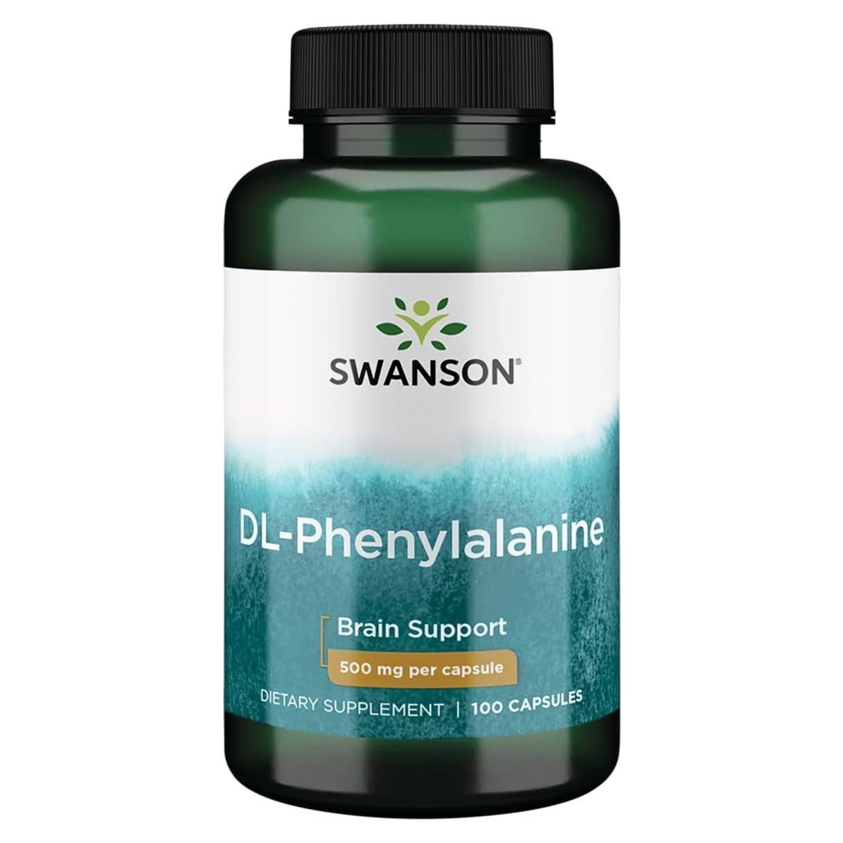 Aminoácidos Swanson DL-Fenilalanina 500 mg 100 Cápsulas