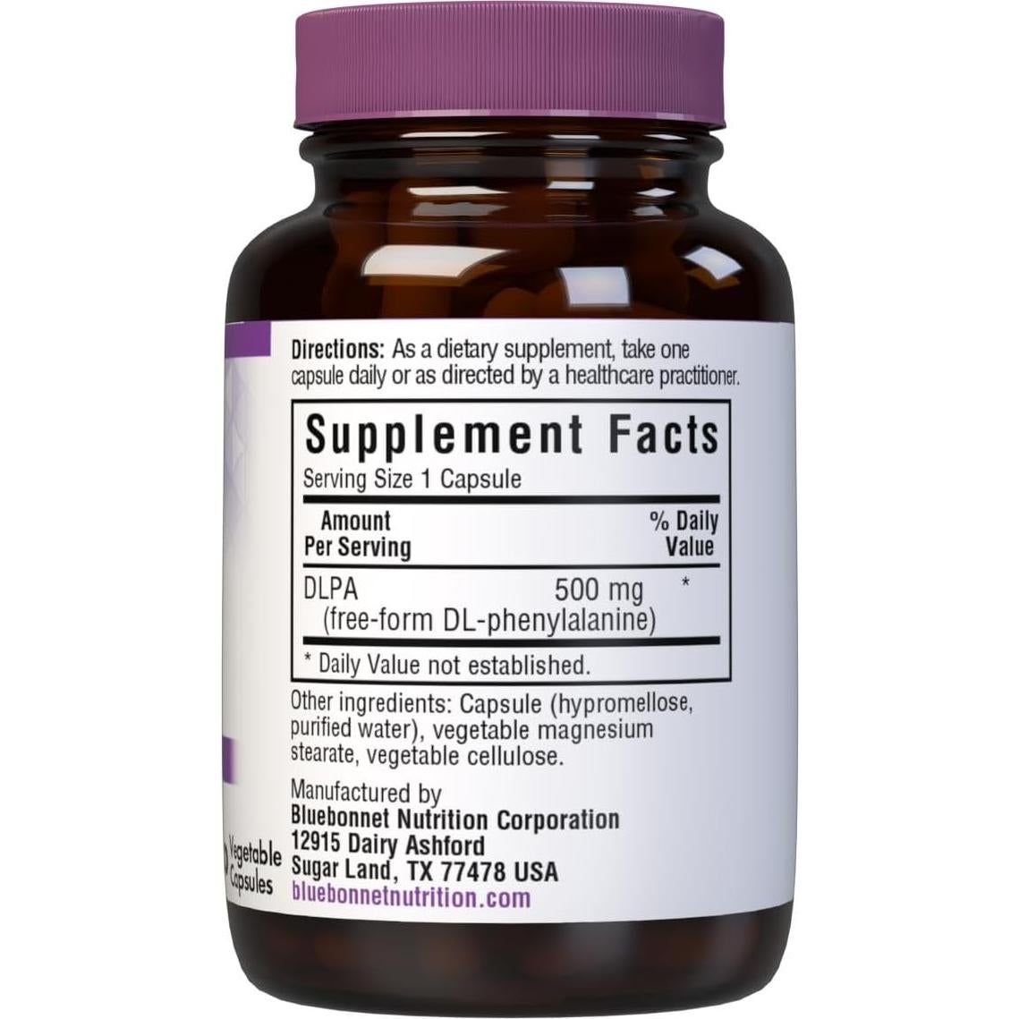 Cápsulas Vegetales DLPA 500 mg Bluebonnet - Soporte Nervioso