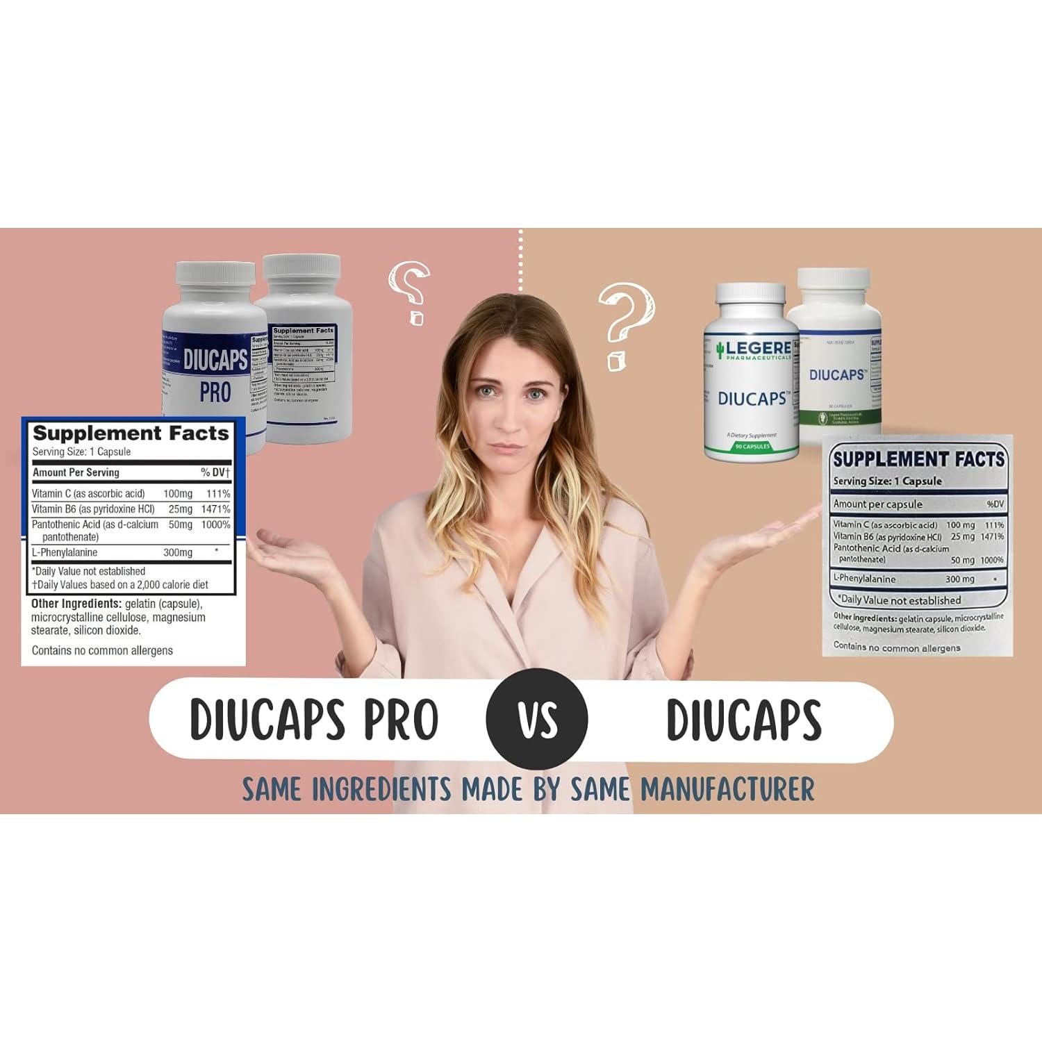 DIUCAPS PRO 90 Cápsulas - Vitaminas C, B5, B6 y Aminoácidos