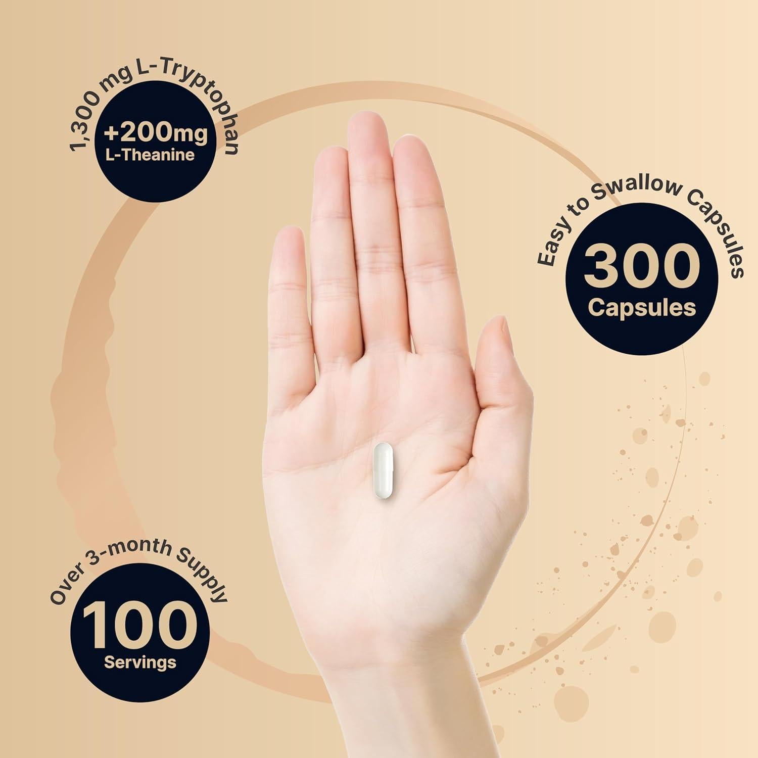 NatureBell L-Triptófano 1300mg + L-Teanina 200mg 300 Cápsulas