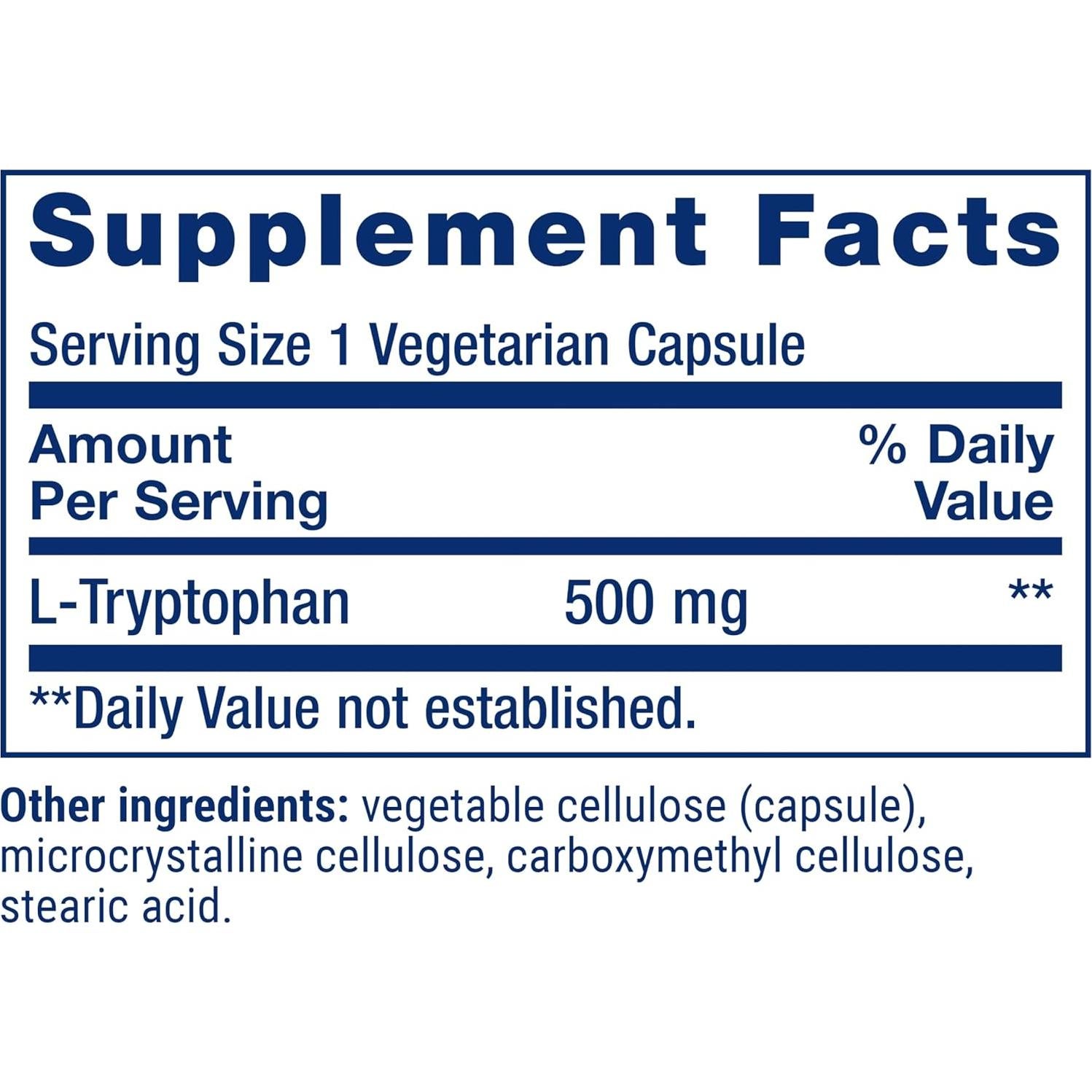 L-Triptófano Life Extension 500 mg 90 Cápsulas Vegetarianas