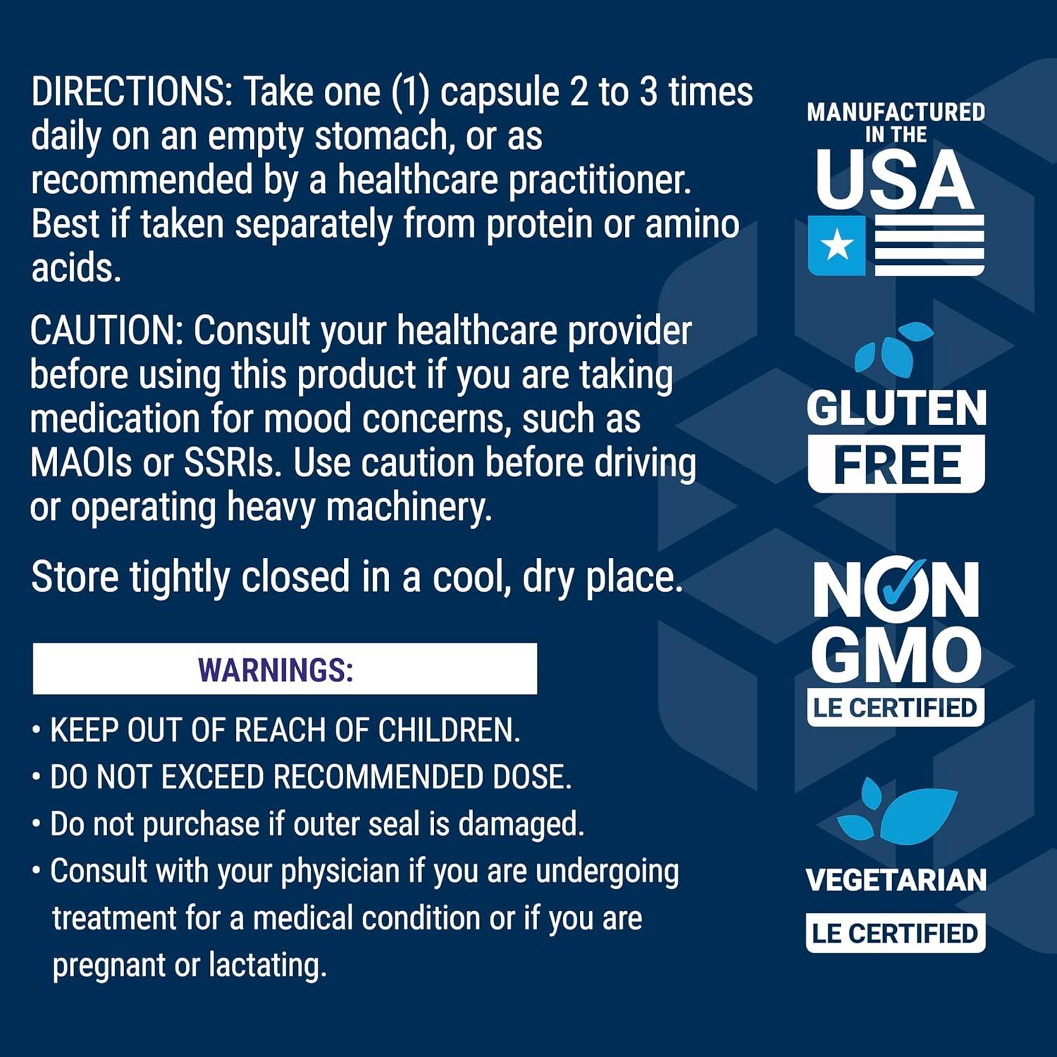 L-Triptófano Life Extension 500 mg 90 Cápsulas Vegetarianas