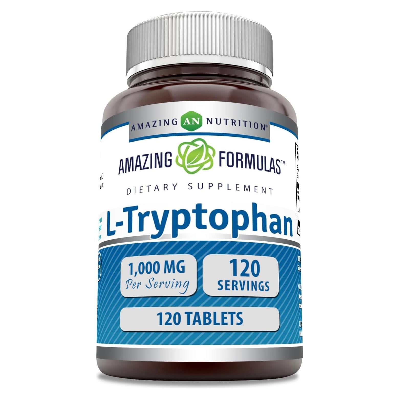 Suplemento L-Triptófano 1000mg Nutrición Asombrosa 120 Tabletas