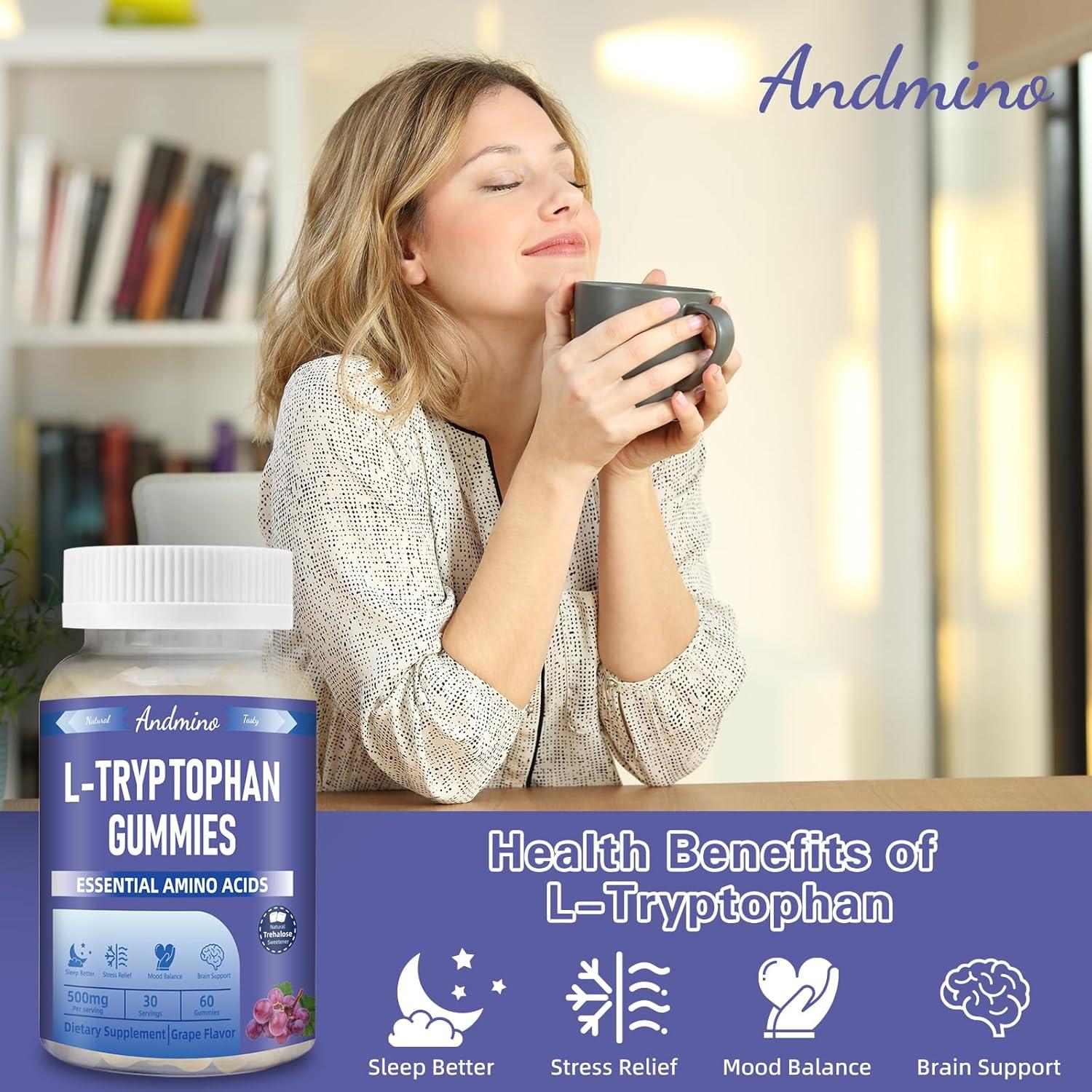 Gomitas de L Triptófano Andmino 500mg Sabor Uva 60 Unidades