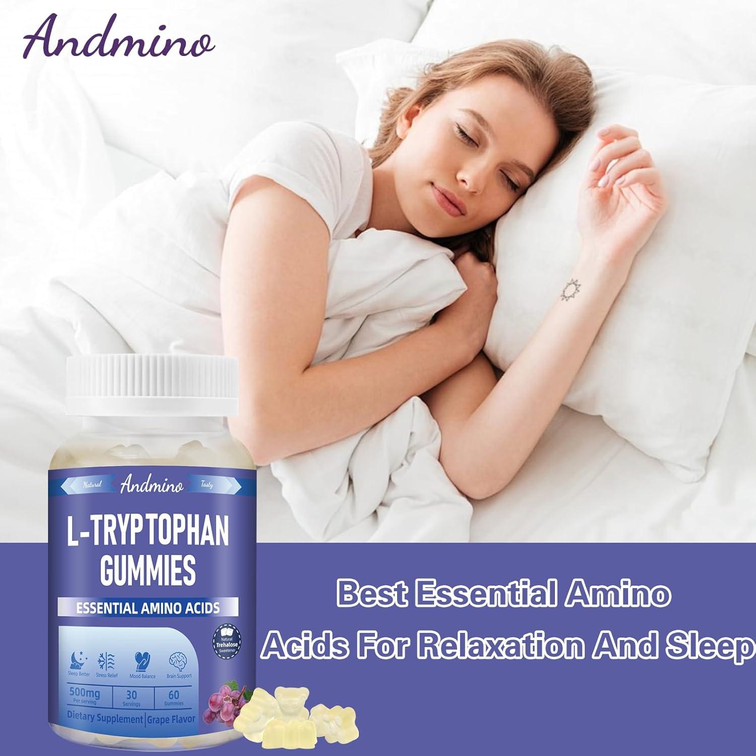 Gomitas de L Triptófano Andmino 500mg Sabor Uva 60 Unidades