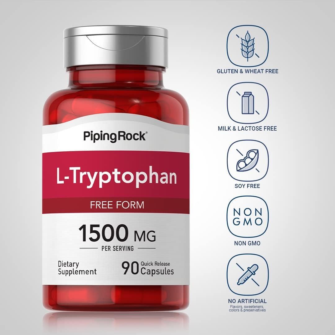 Suplemento L-Triptófano 1500 mg Piping Rock 90 Cápsulas