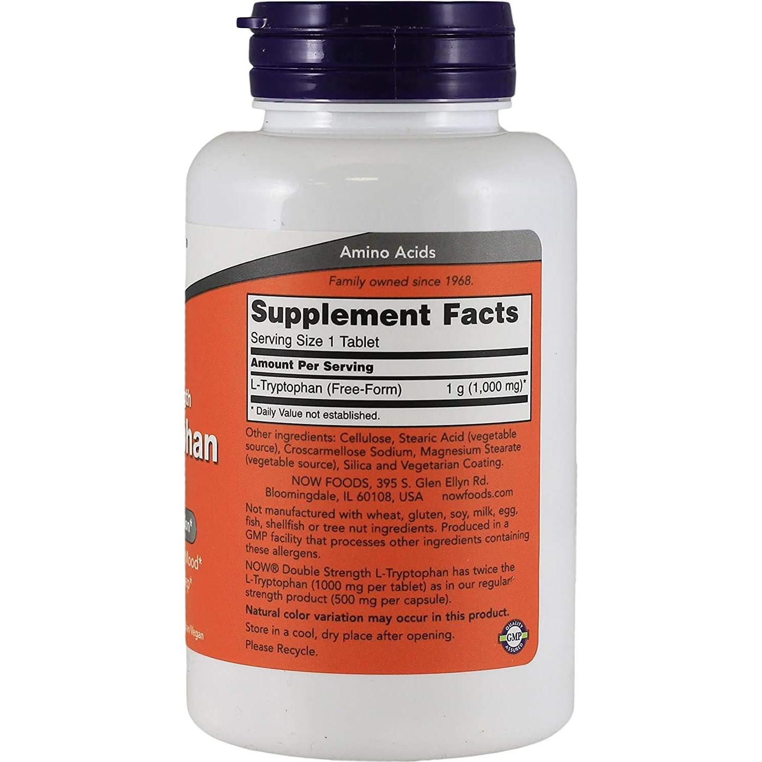 L-triptófano 1000mg NOW Foods - 60 Tabletas para Relajación